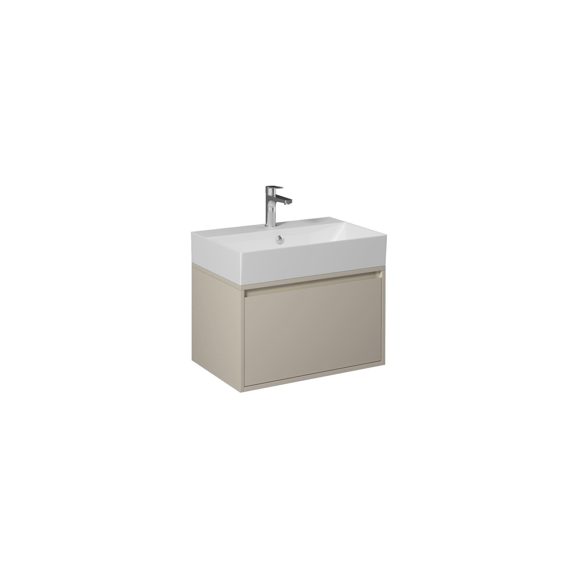 Pro 90cm Washbasin Unit With Single Drawer (10SF50090SV included) Sand Beige