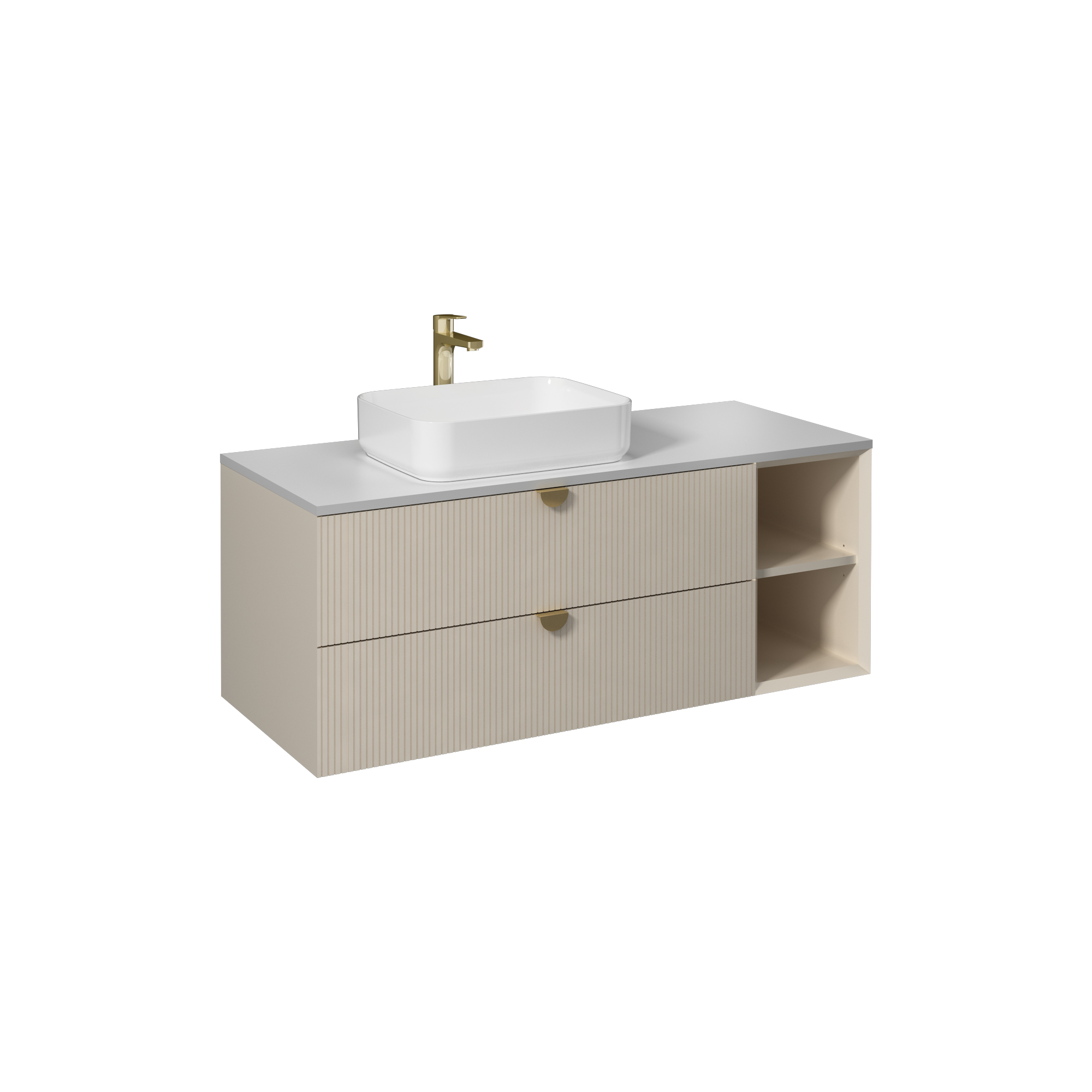 Infinity Washbasin Unit Open Shelf 1 30 cm (10NF65050 included) Cream