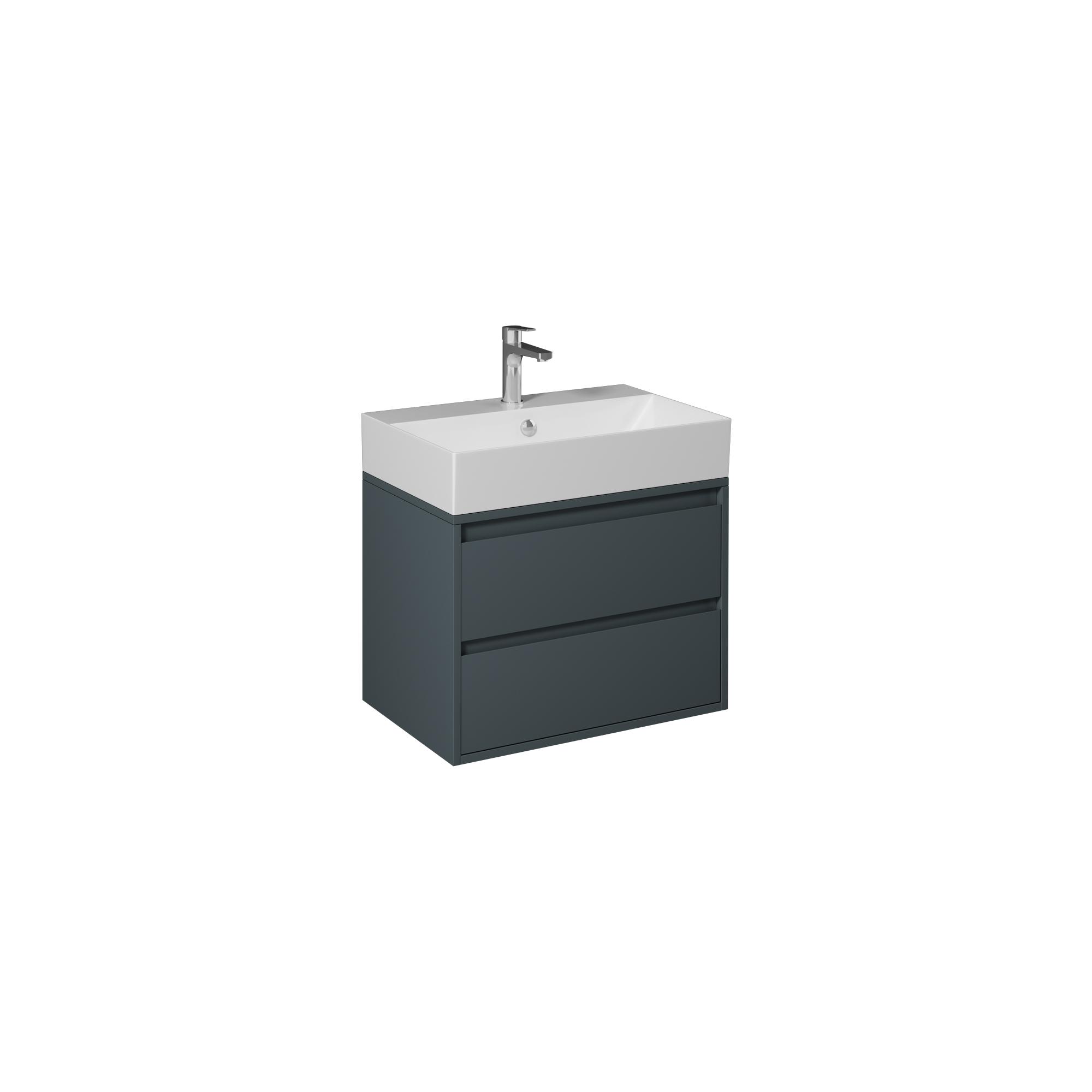 Pro 90cm Washbasin Unit With Two Drawers (10SF50090SV included) Anthracite