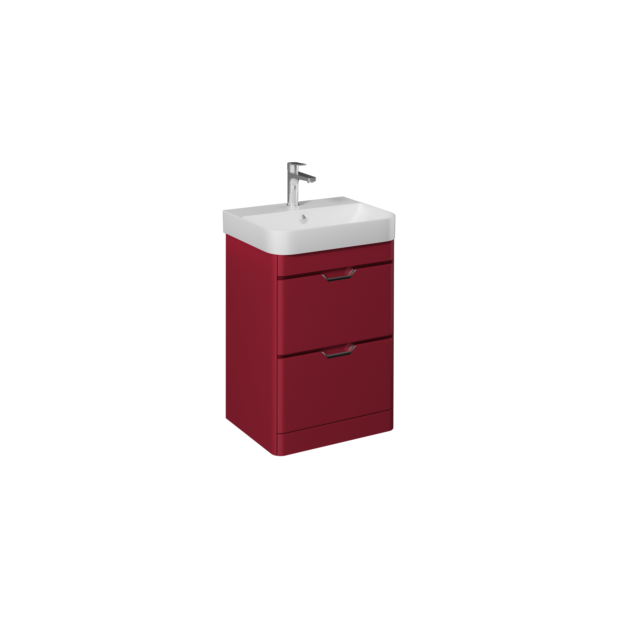 Fonte 57cm Lavabo Dolabı,2 Çekmece(10SQ50057 dahil) Kırmızı