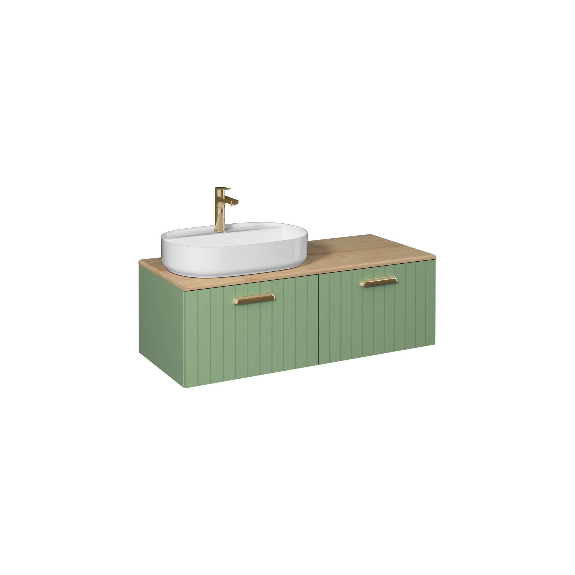 Rinato 120cm Washbasin Unit Rightward Washbasin (10NF65060 included) Pastel Green