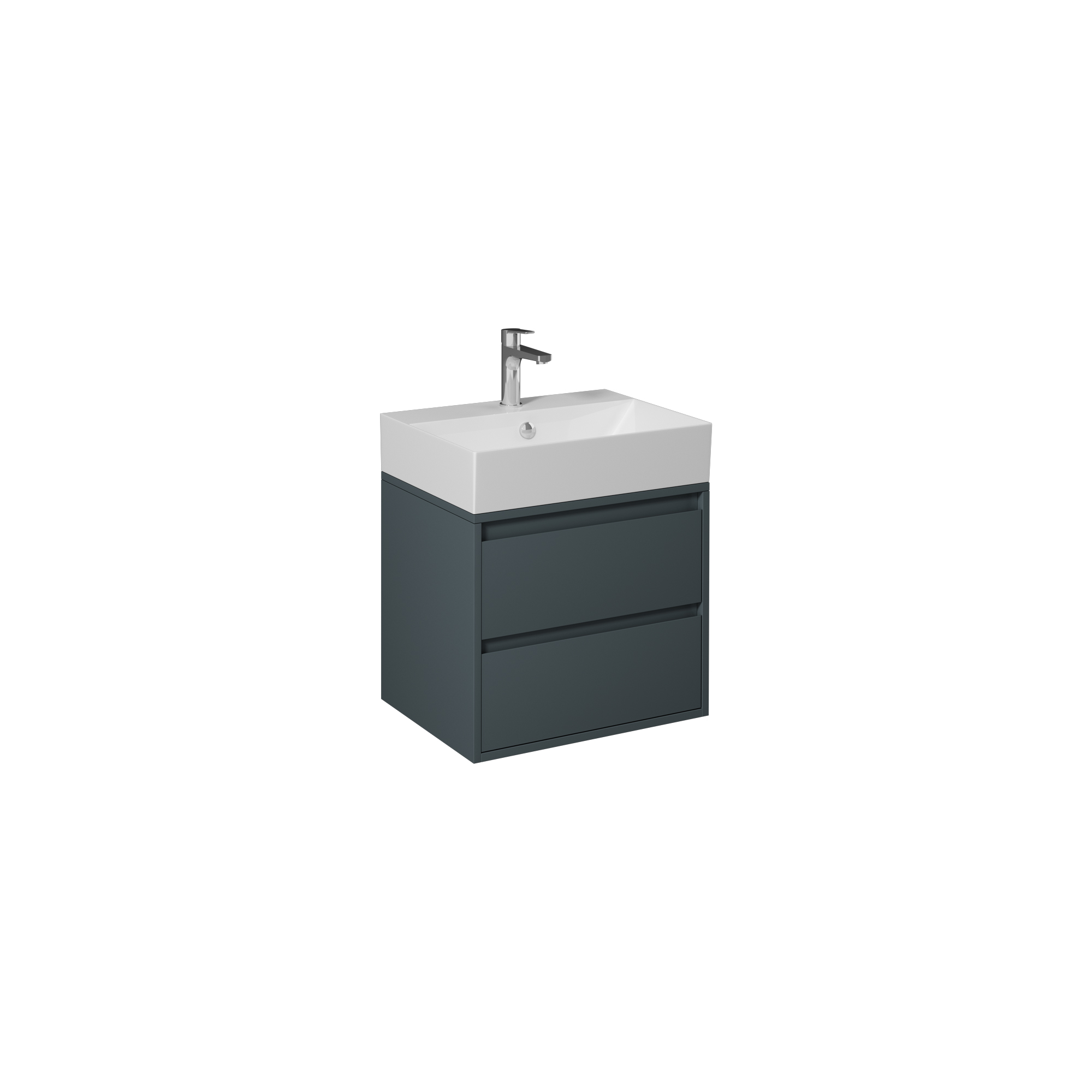 Pro 70cm Washbasin Unit With Two Drawers (10SF50070SV included) Anthracite