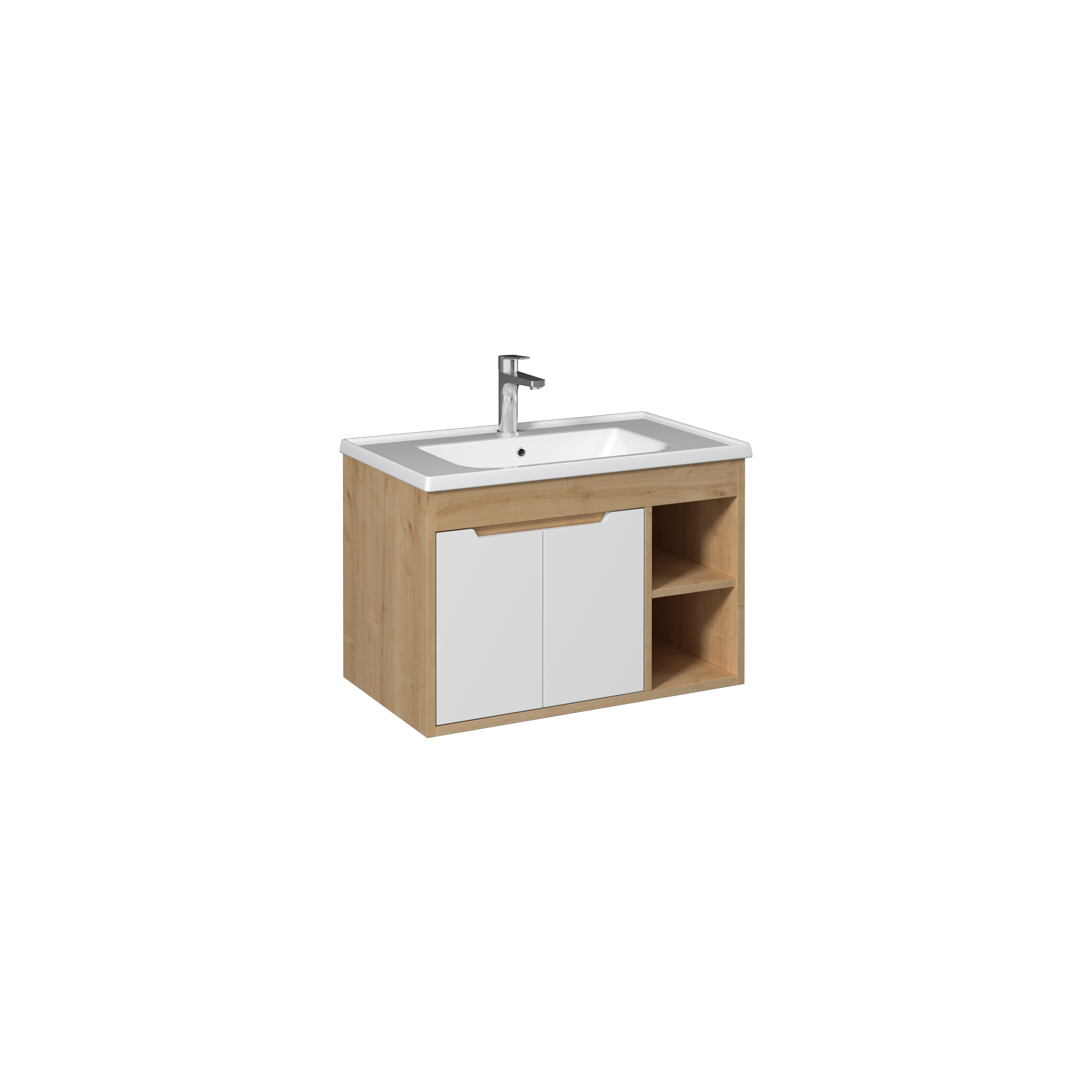 Nuvo Lavabo Dolabı 80 cm(10LE50081 dahil) Detroit & Beyaz