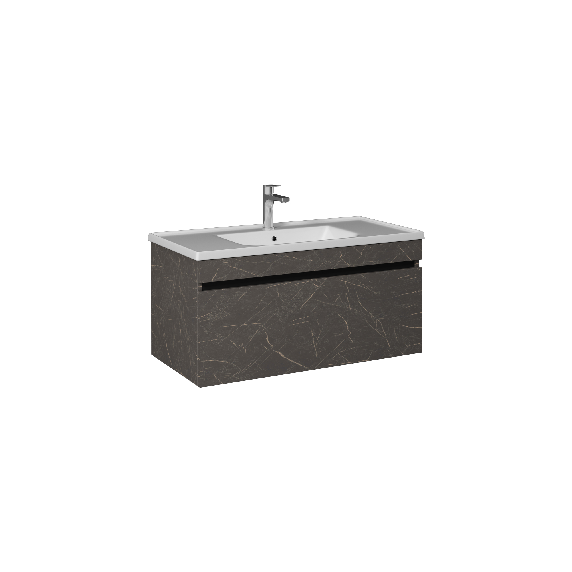 Trio + Washbasin Unit 80 cm With Single Drawer (10LE50081 included) Latin Marble