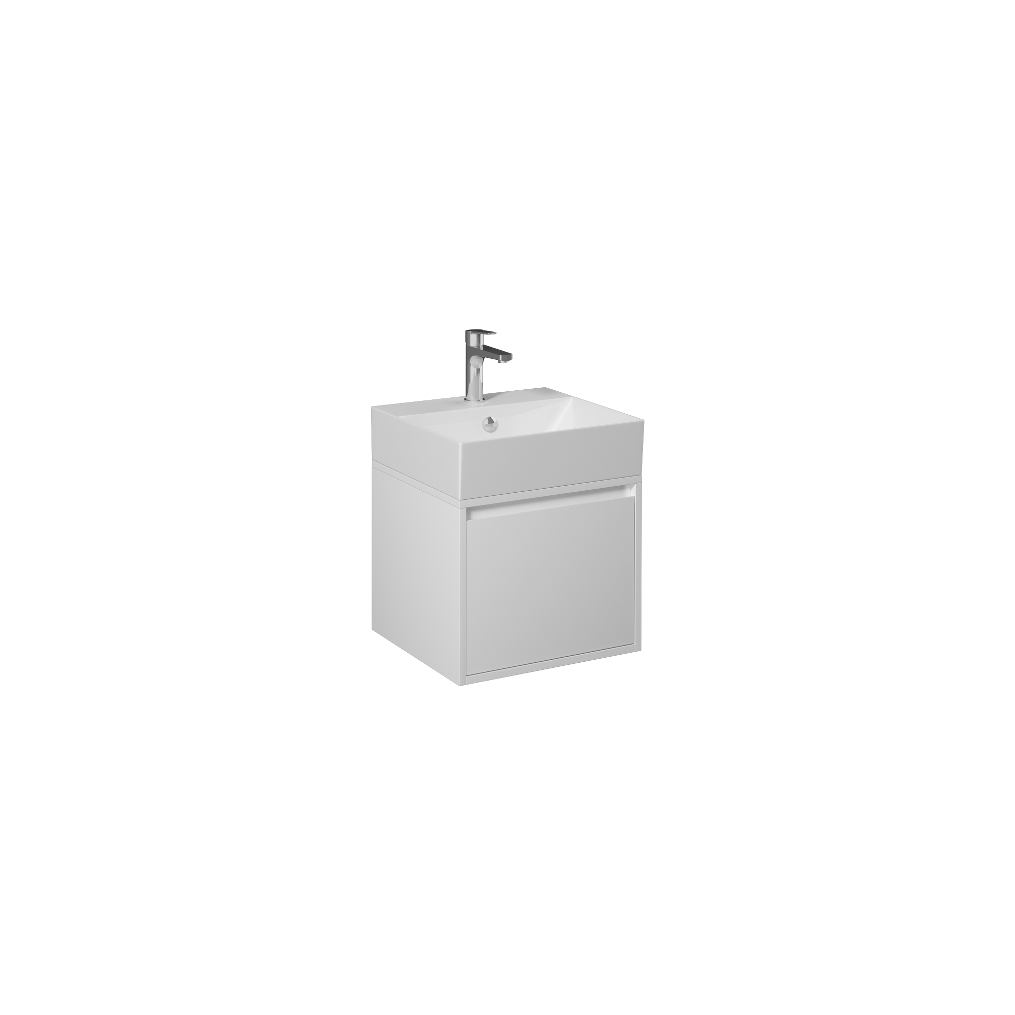 Pro 70cm Washbasin Unit With Single Drawer (10SF50070SV included) White 