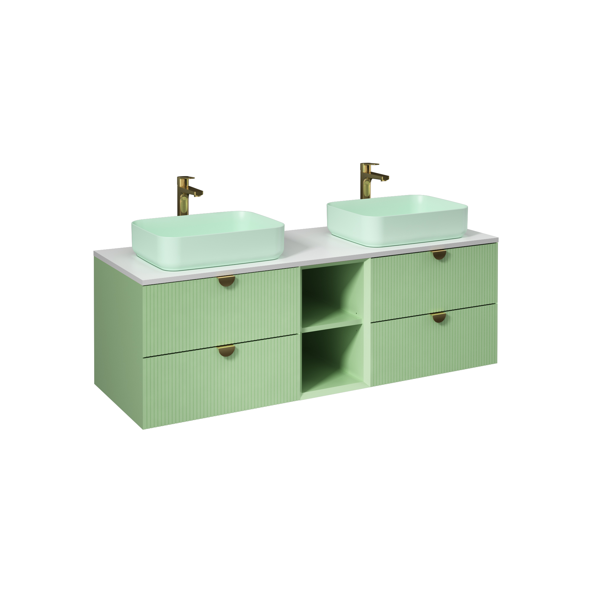 Infinity Washbasin Unit Open Shelf 1 30 cm (10NF65050 included) Pastel Green