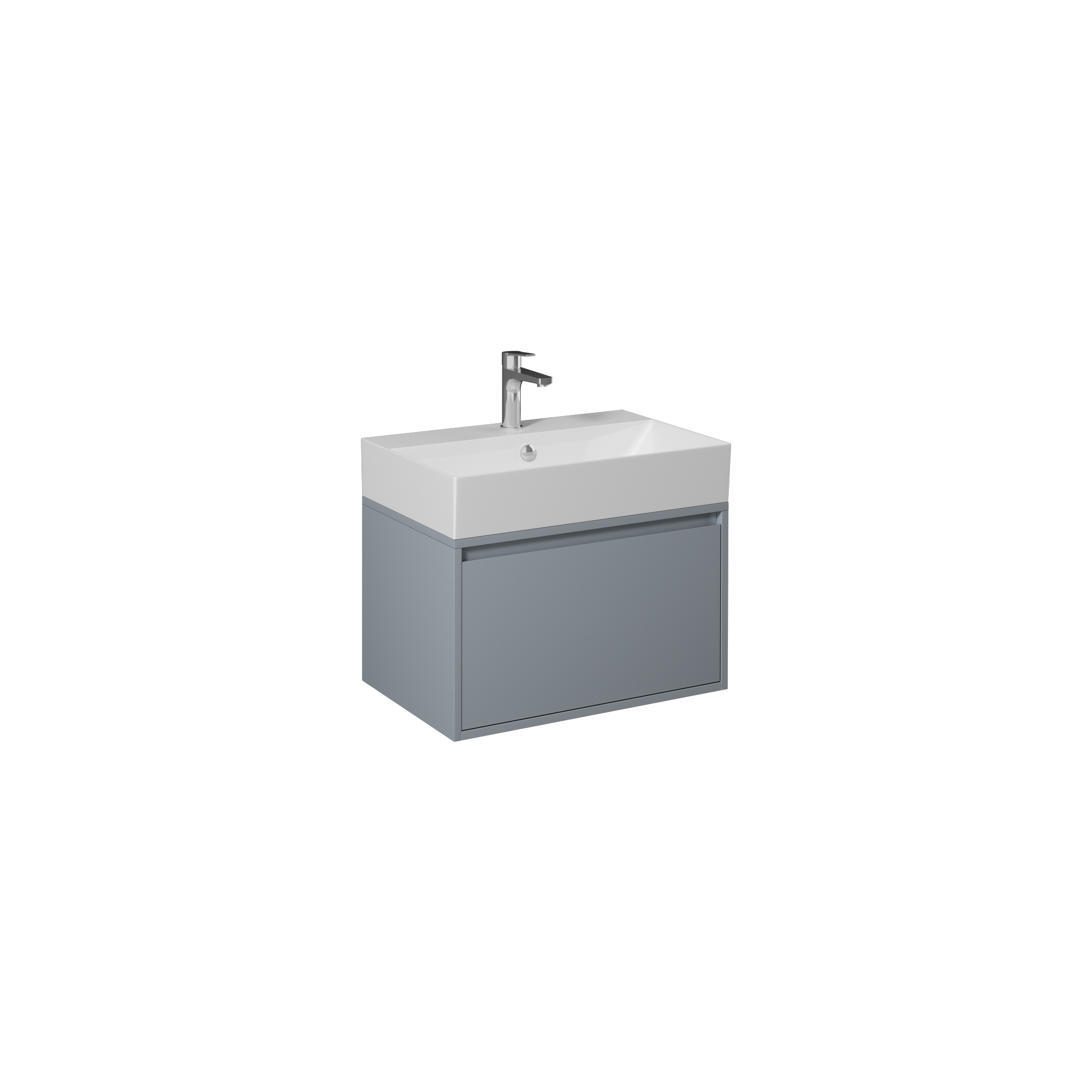 Pro 90cm Washbasin Unit With Single Drawer (10SF50090SV included) Light Grey