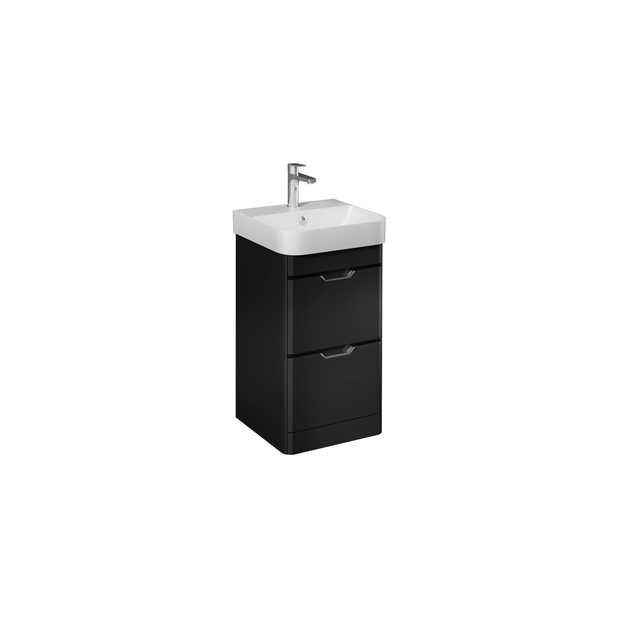 Fonte 48cm Lavabo Dolabı,2 Çekmece(10SQ50048 dahil) Siyah