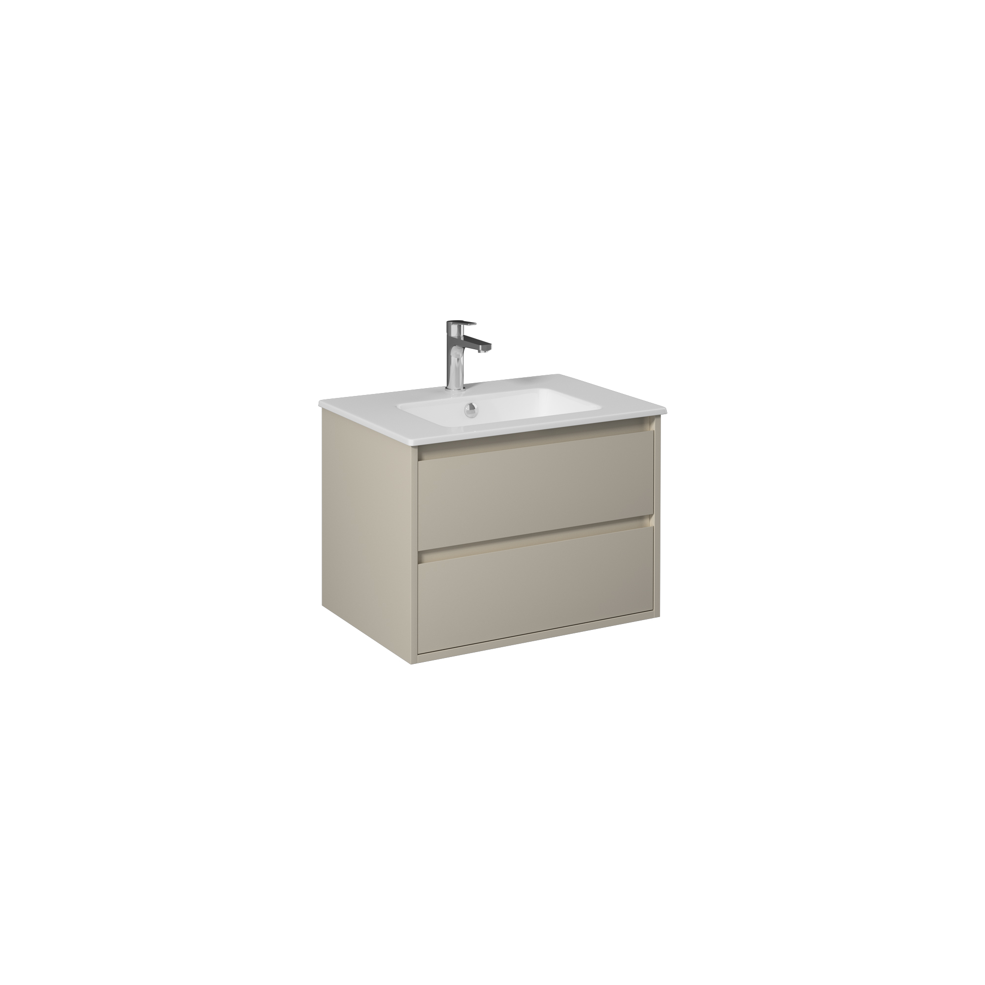 Pro 60cm Washbasin Unit With Two Drawers (10SL50061SV included) Sand Beige