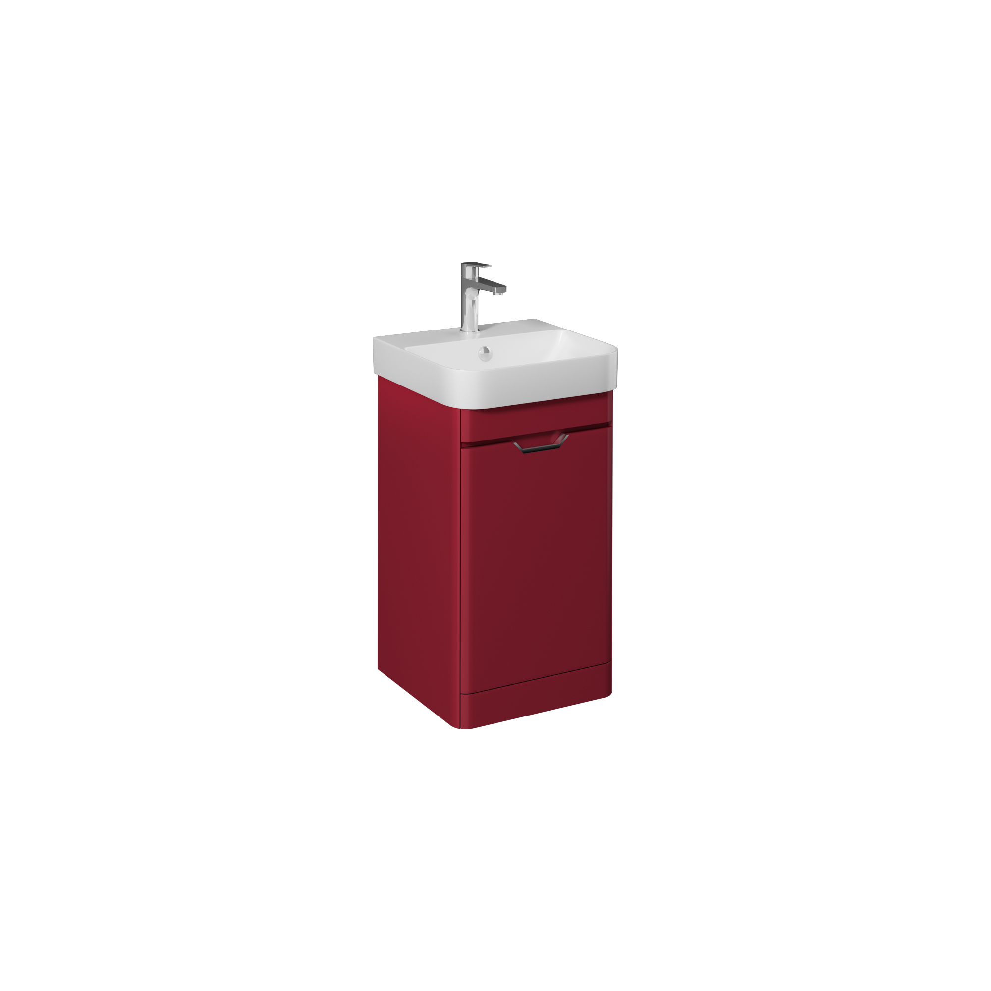 Fonte 48cm Lavabo Dolabı,Kapaklı, Sağ(10SQ50048 dahil) Kırmızı