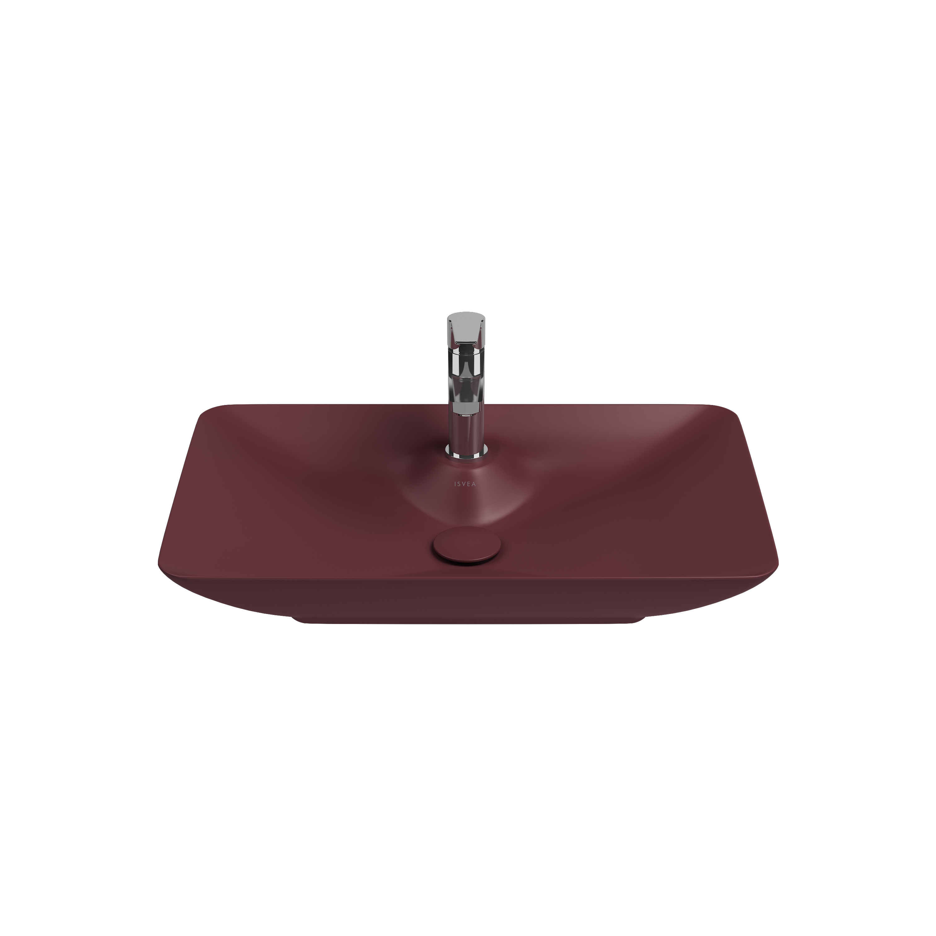 SistemaY Clear Bowl Washbasin 65 cm Maroon Red