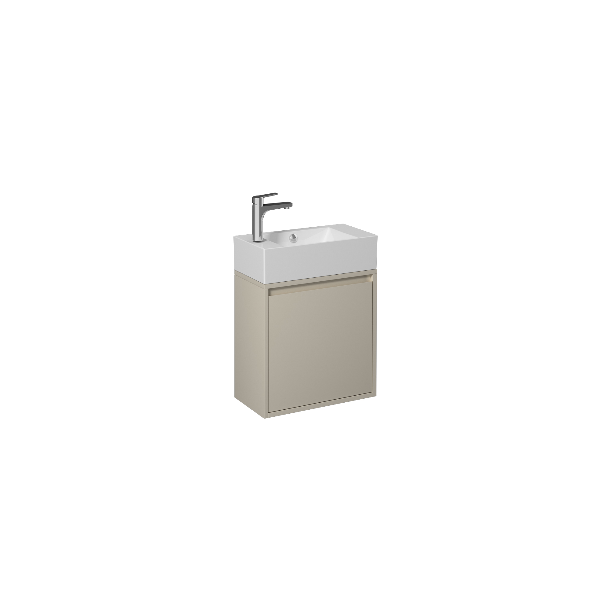 Pro 51x25cm Washbasin Unit Left (10SF50050SV included) Sand Beige