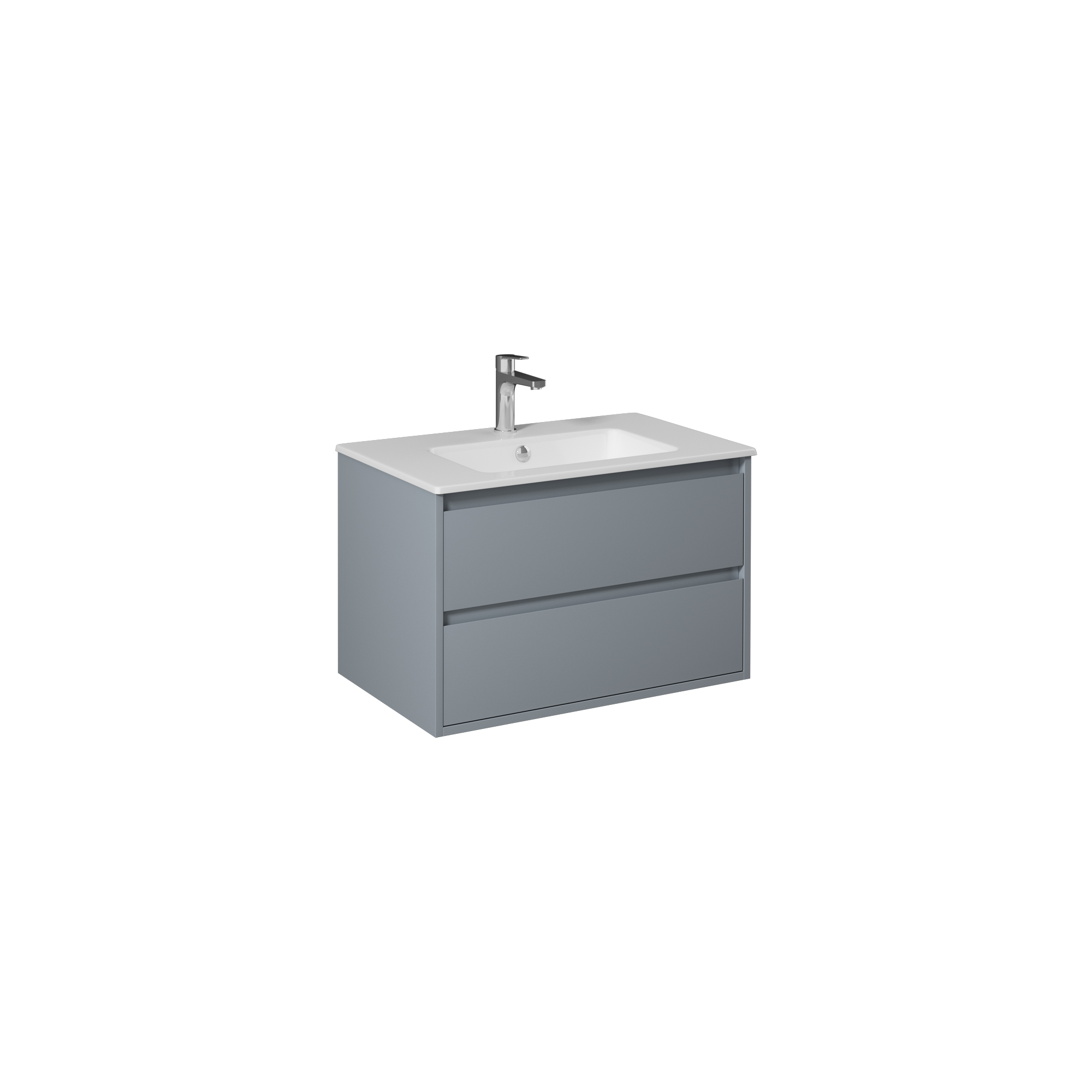 Pro 70cm Washbasin Unit With Two Drawers (10SL50071SV included) Light Grey