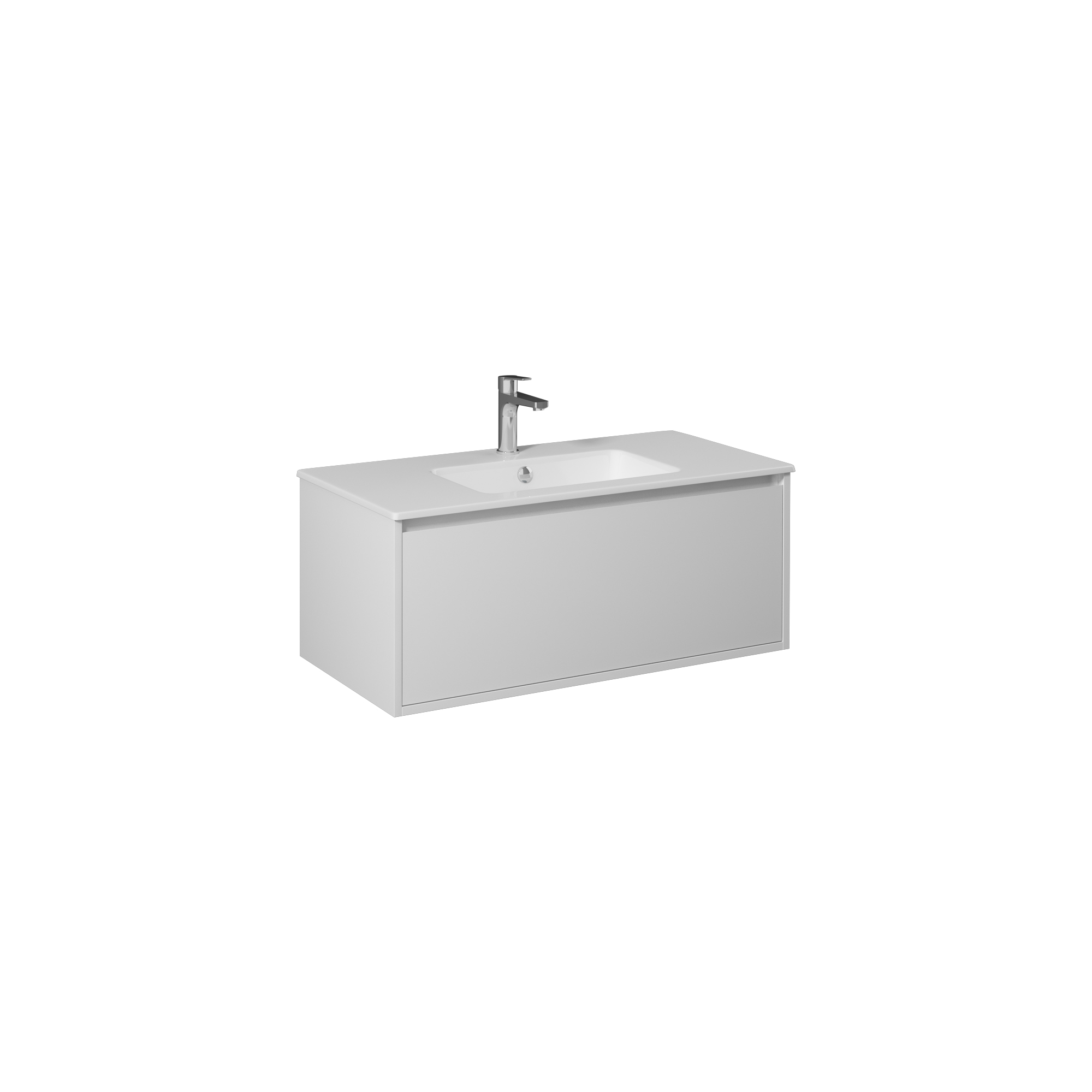 Pro 80cm Washbasin Unit With Single Drawer (10SL51081SV included) White 