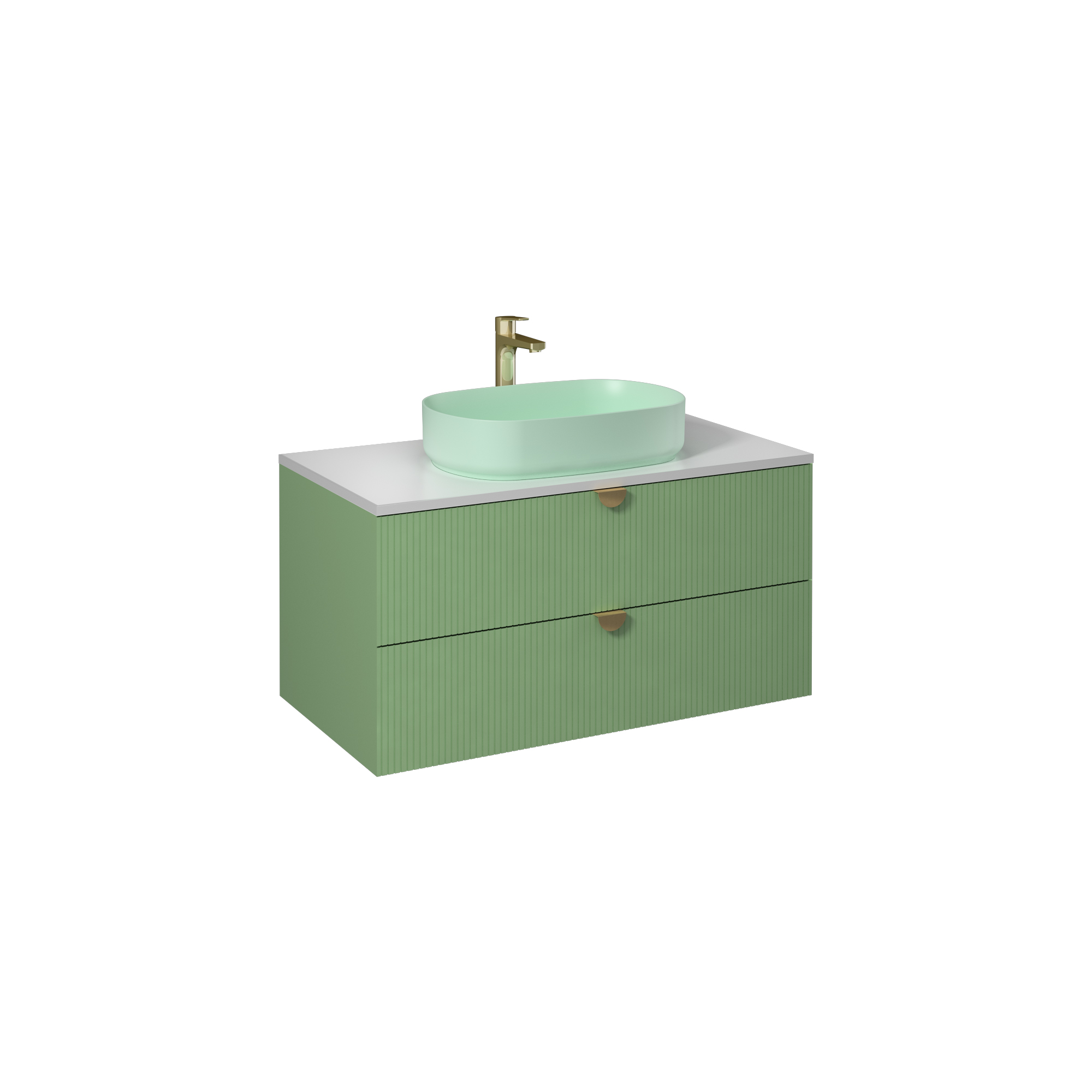 Infinity Washbasin Unit Open Shelf 1 30 cm (10NF65050 included) Pastel Green