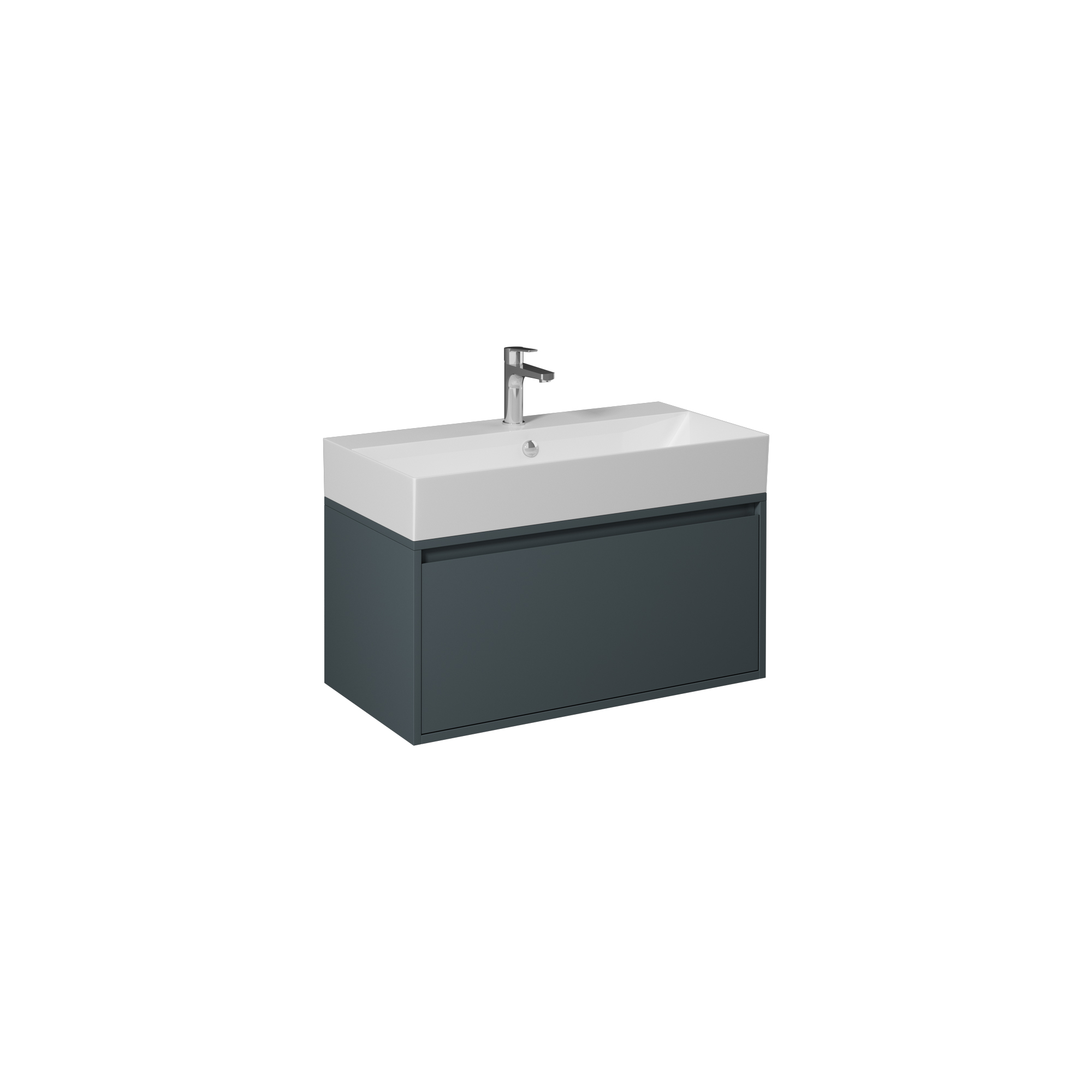 Pro 50cm Washbasin Unit With Two Drawers (10SF50051SV included) Anthracite