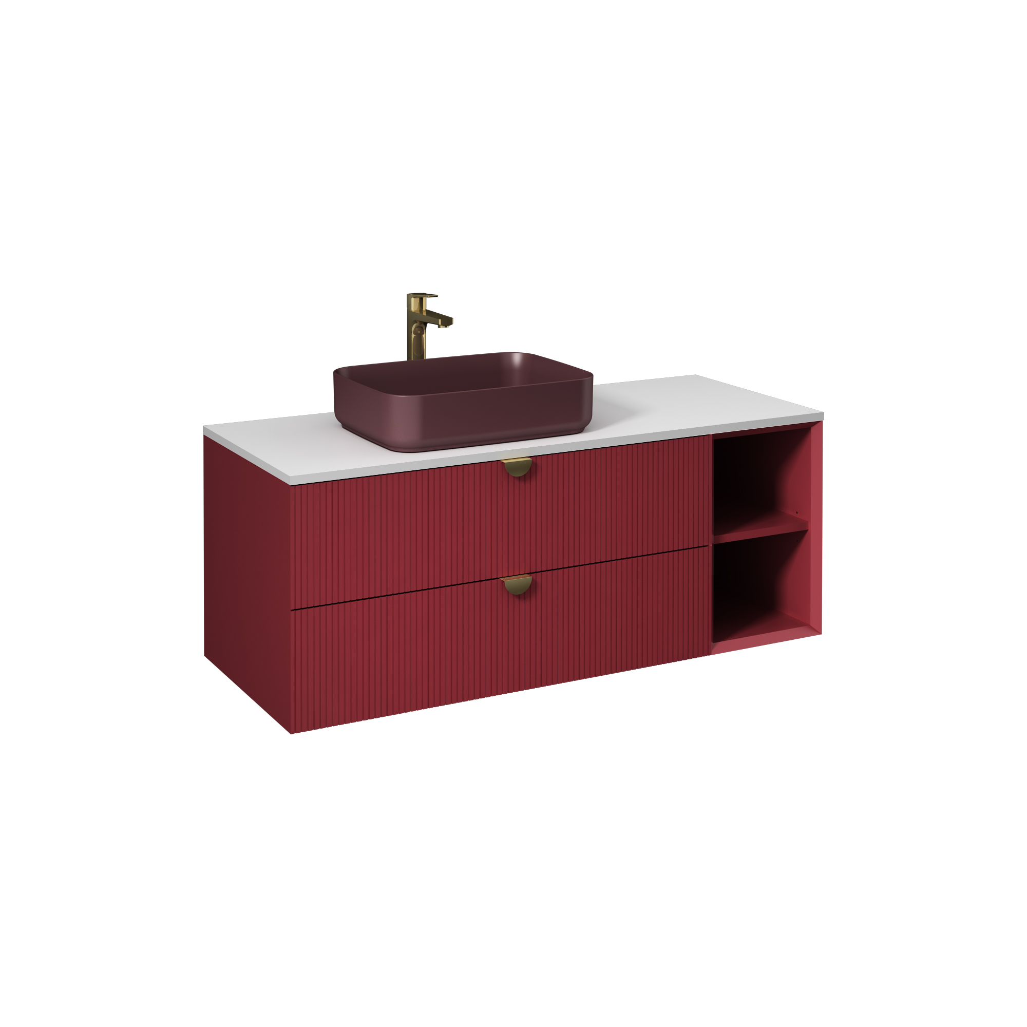 Infinity Washbasin Unit 100cm (10NF65055 included) Ruby Red