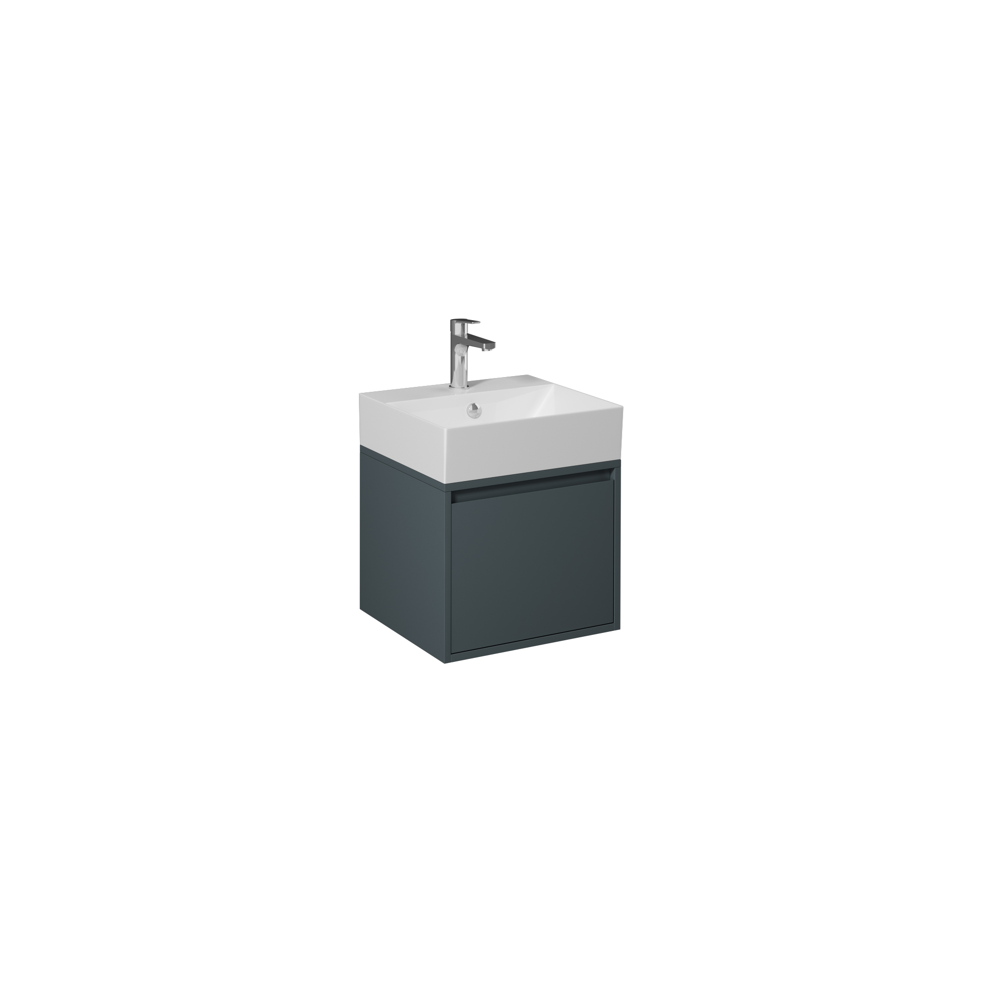 Pro 60cm Washbasin Unit With Single Drawer (10SF50060SV included) Anthracite