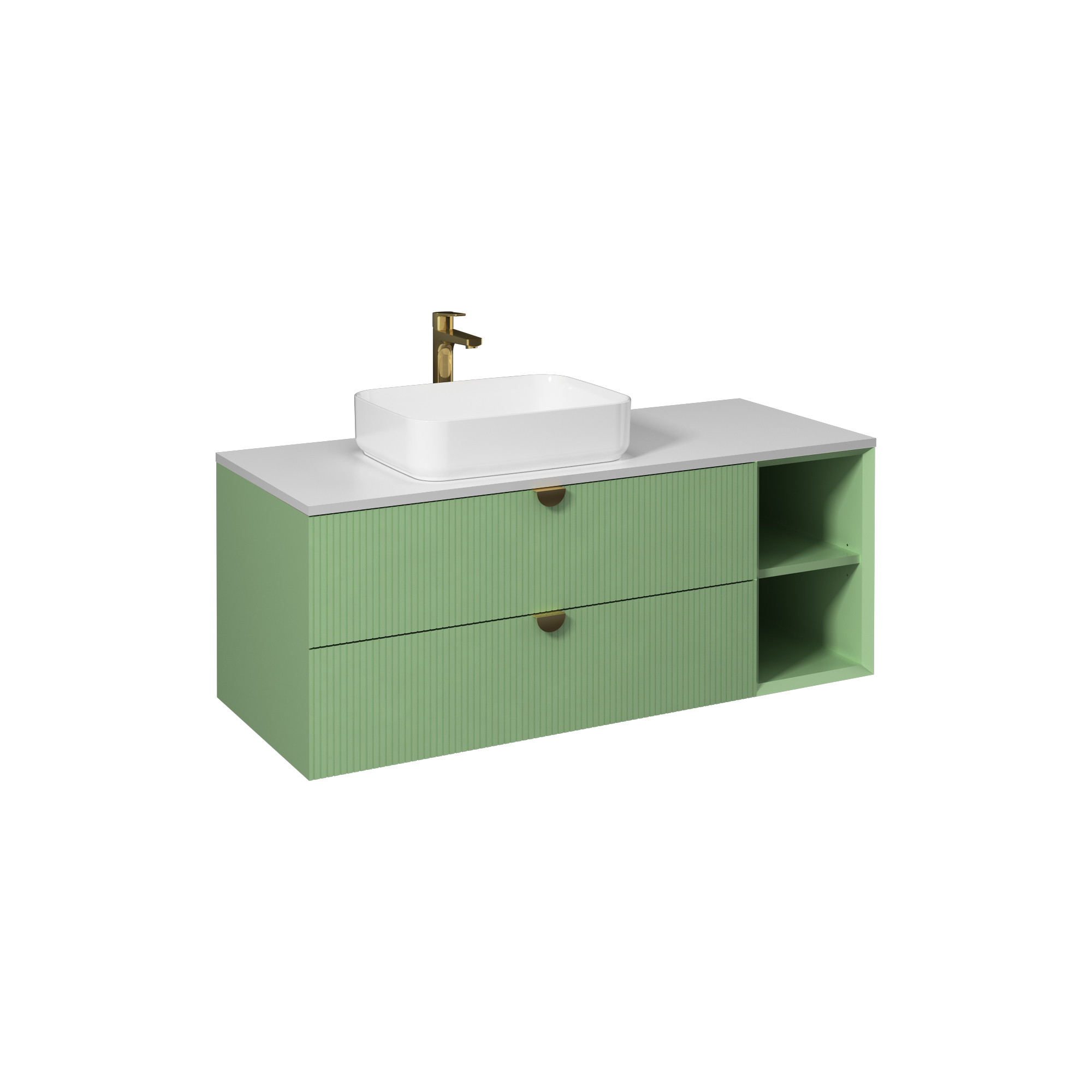 Infinity Washbasin Unit Open Shelf 1 30 cm (10NF65050 2Z included) Pastel Green