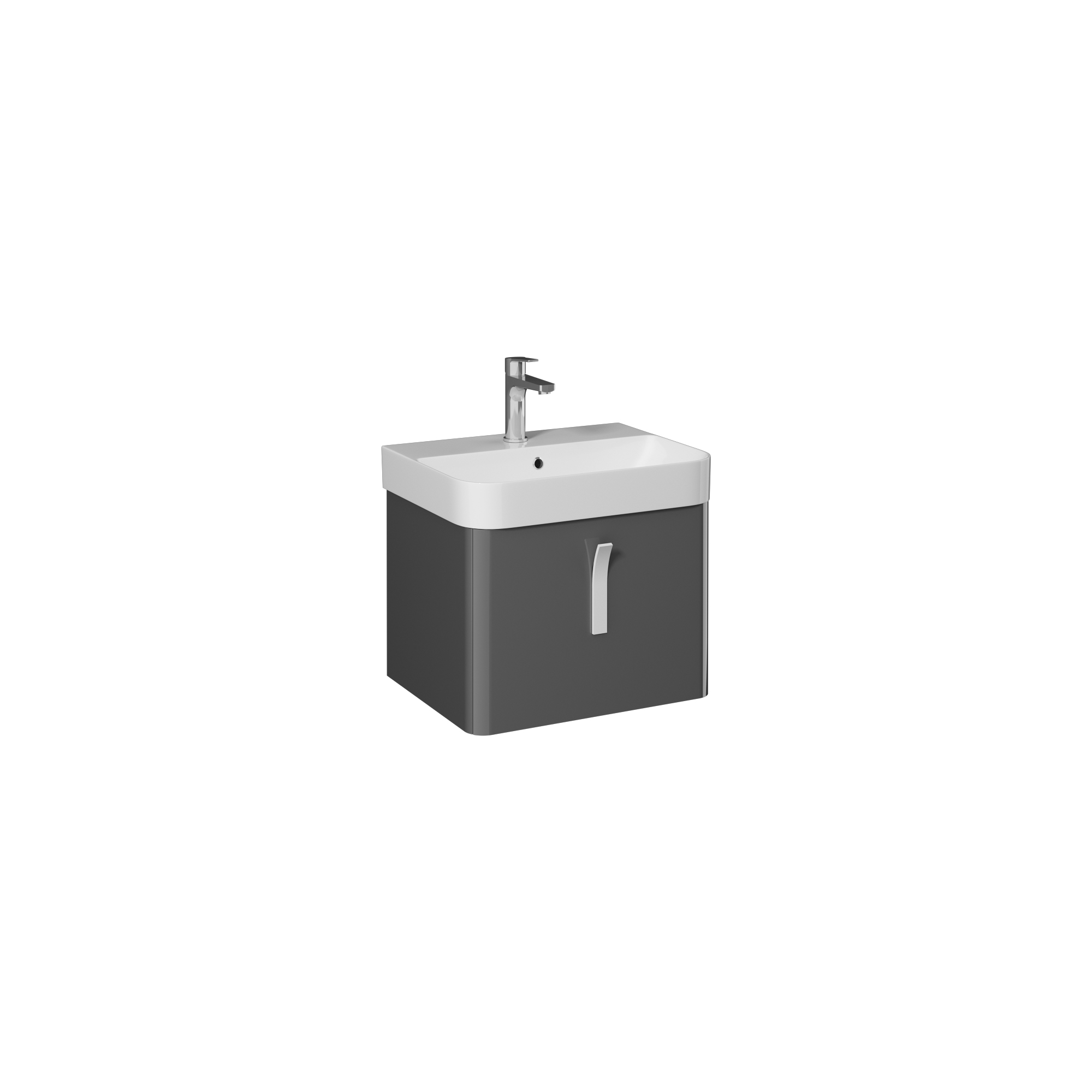 Supra 60cm Washbasin Unit (10SQ50057 included) Dark Grey-Light Grey