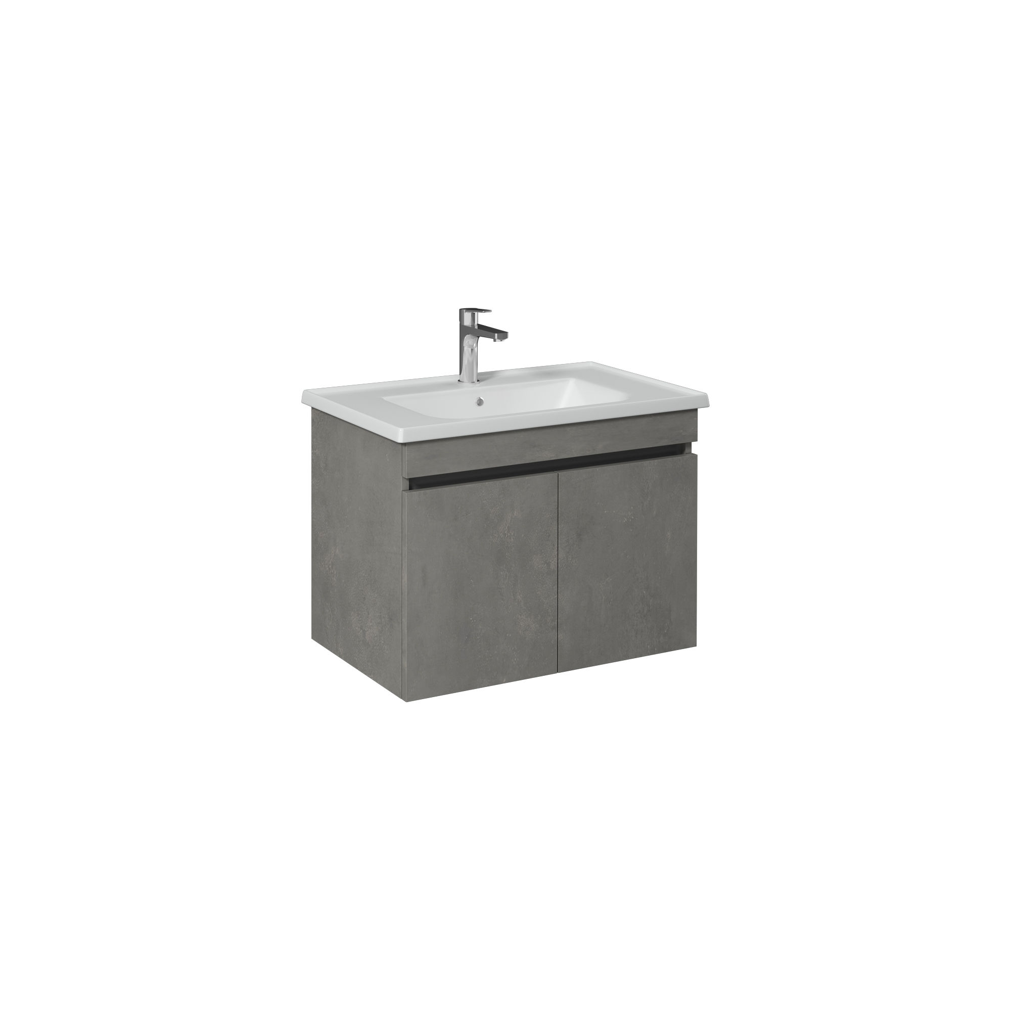 Trio Washbasin Unit 65 cm With Doors (10LE50061 included) Retro Silver