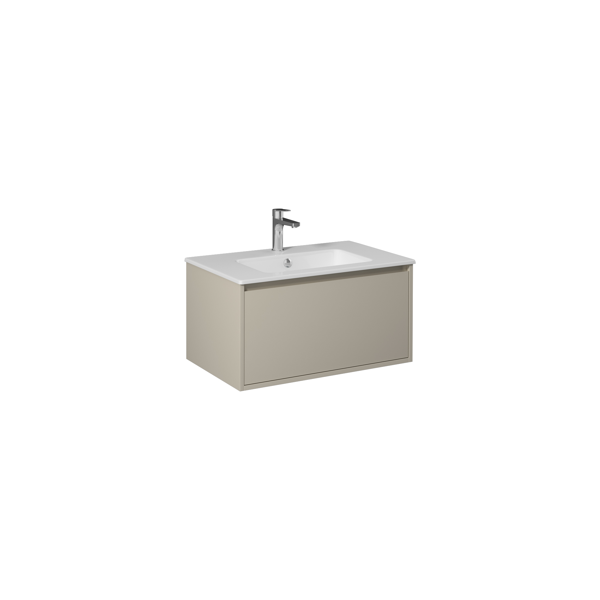 Pro 70cm Washbasin Unit With Single Drawer (10SL50071SV included) Sand Beige