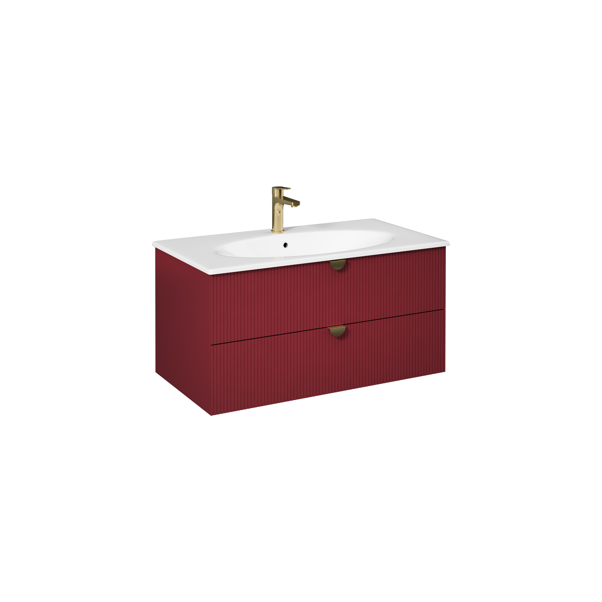 Infinity Washbasin Unit 80cm (10SX50080SV included) Ruby Red