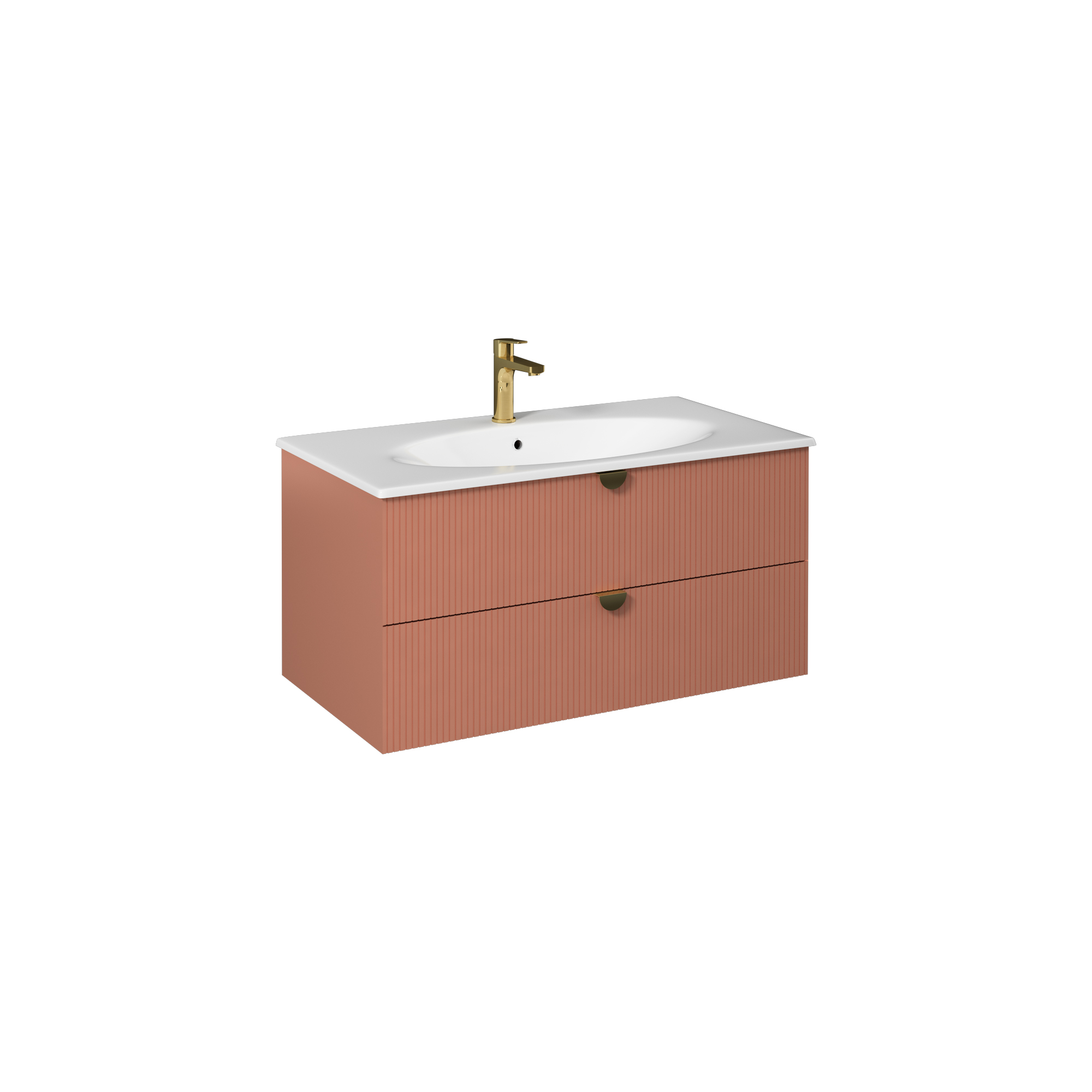 Infinity Washbasin Unit 80cm (10SX50080SV included) Dark Salmon