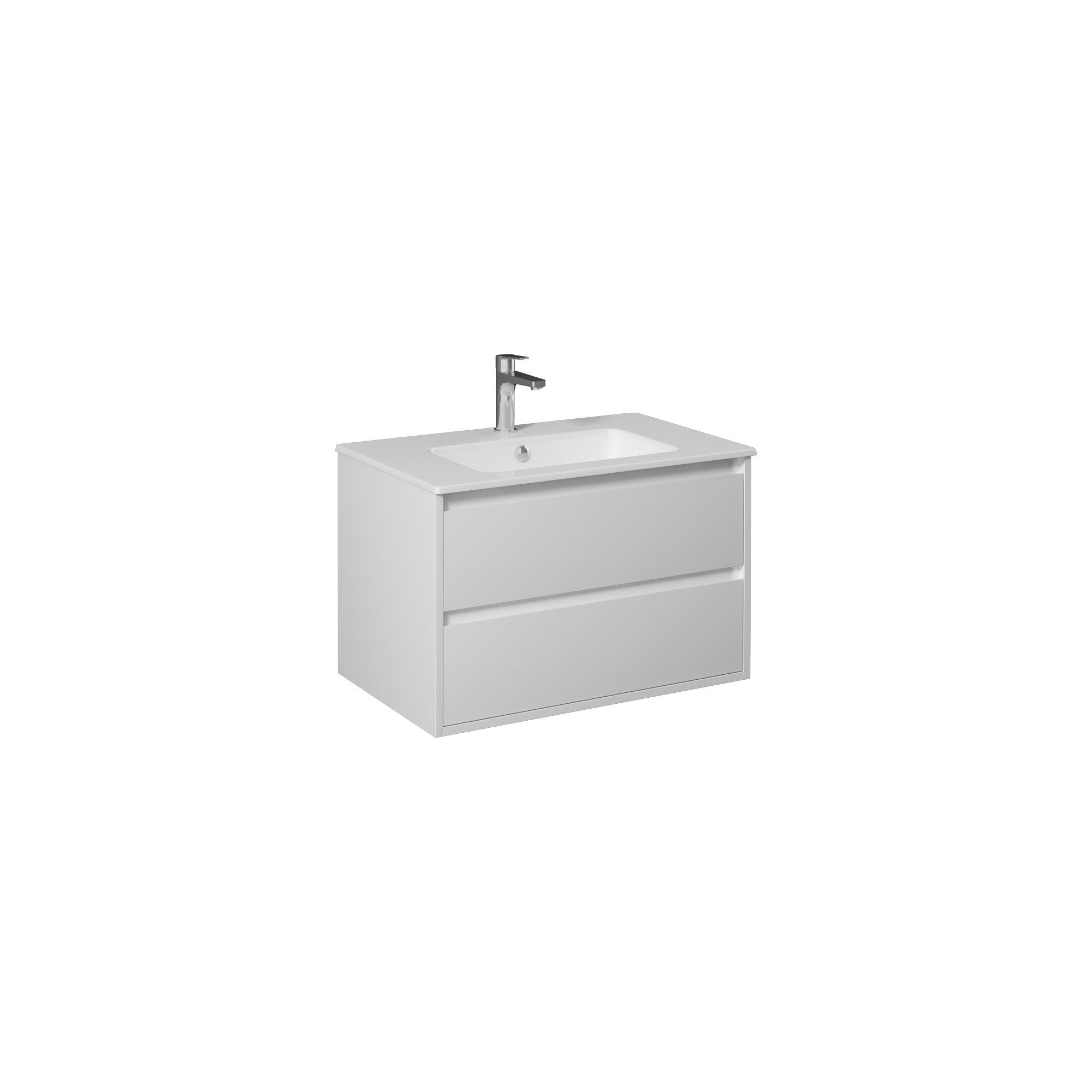 Pro 60cm Washbasin Unit With Two Drawers (10SL50061SV included) White 