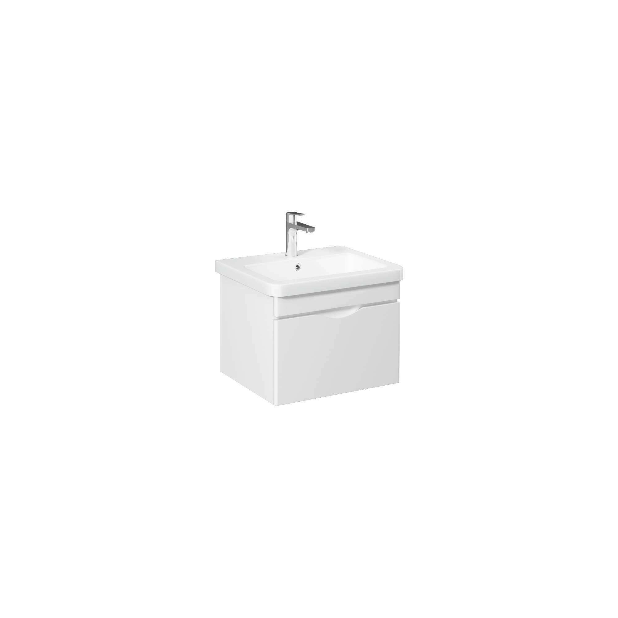 Neo 100cm Washbasin Unit With Single Drawer (10PS50100SV included) White