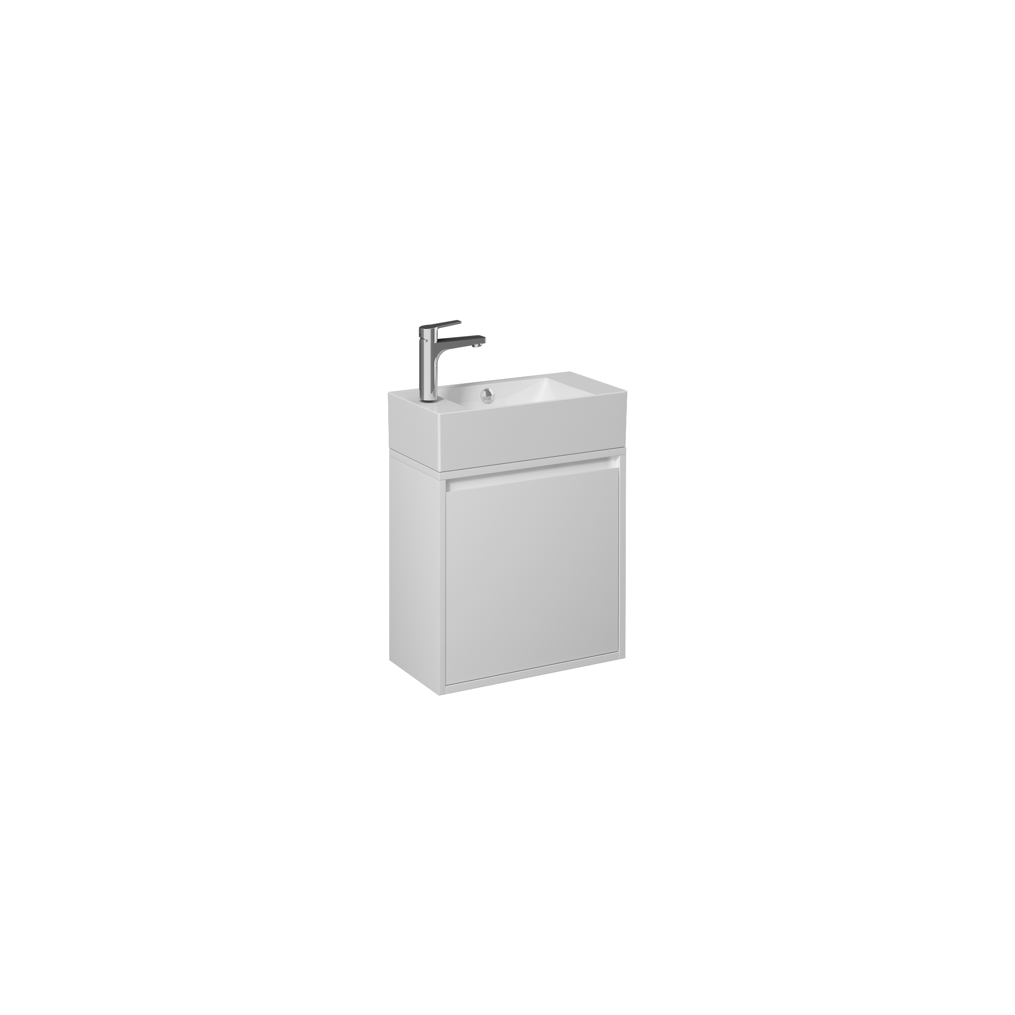 Pro 60cm Washbasin Unit With Single Drawer (10SF50060SV included) White 