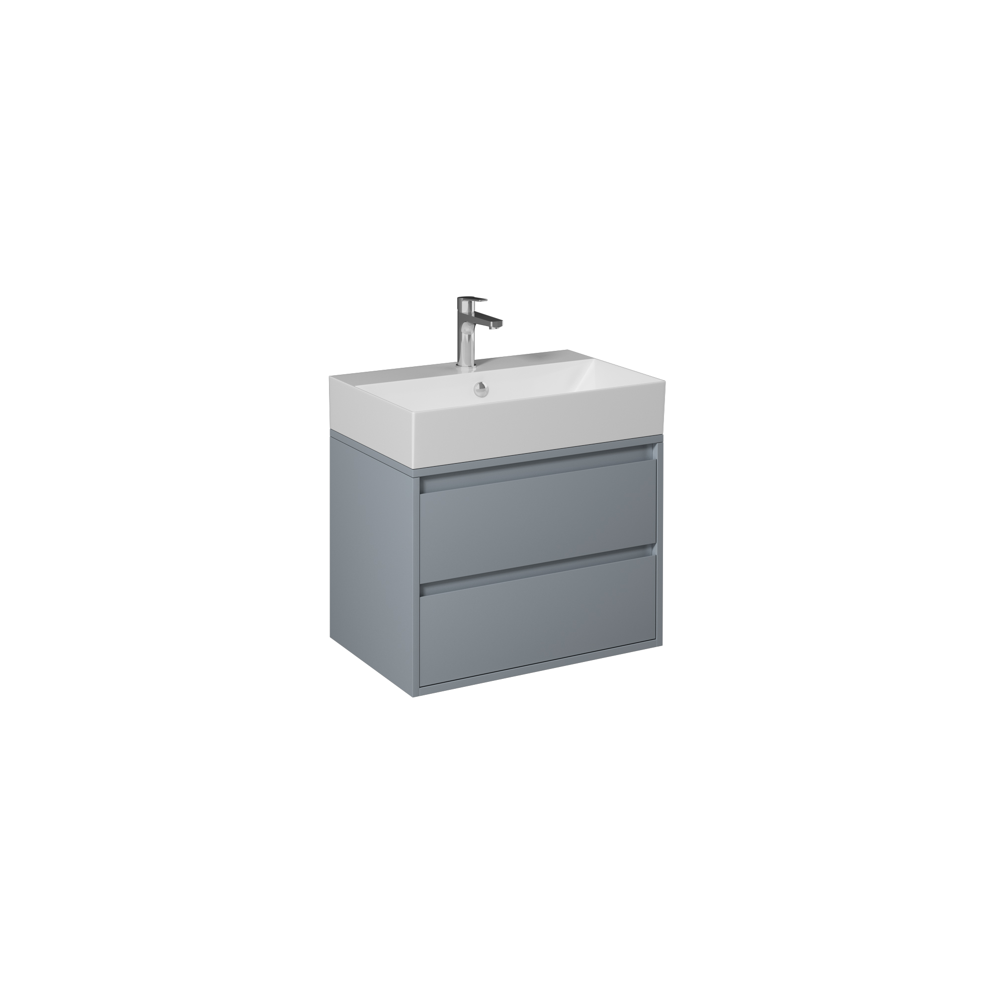 Pro 90cm Washbasin Unit With Two Drawers (10SF50090SV included) Light Grey