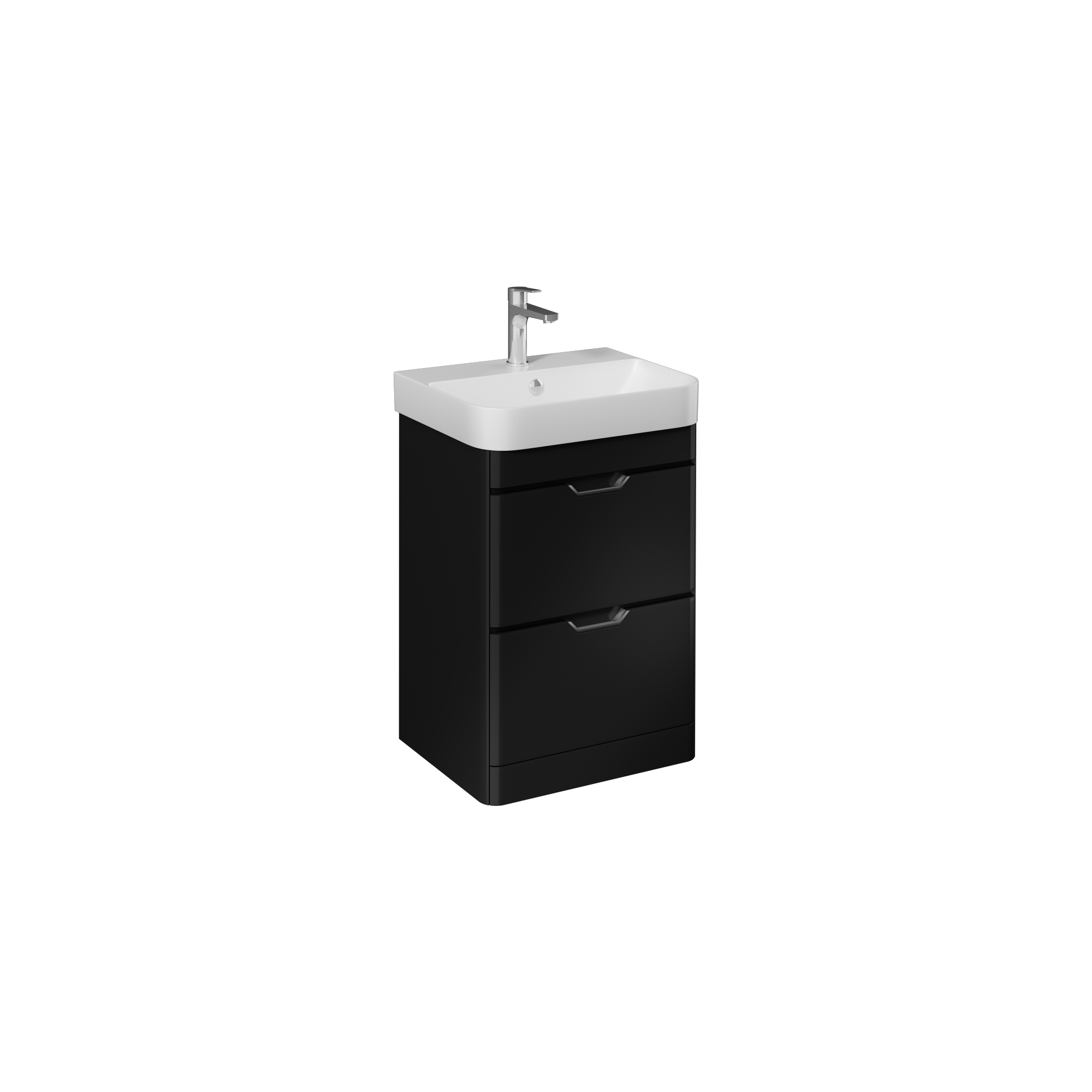 Fonte 57cm Lavabo Dolabı,2 Çekmece(10SQ50057 dahil) Siyah