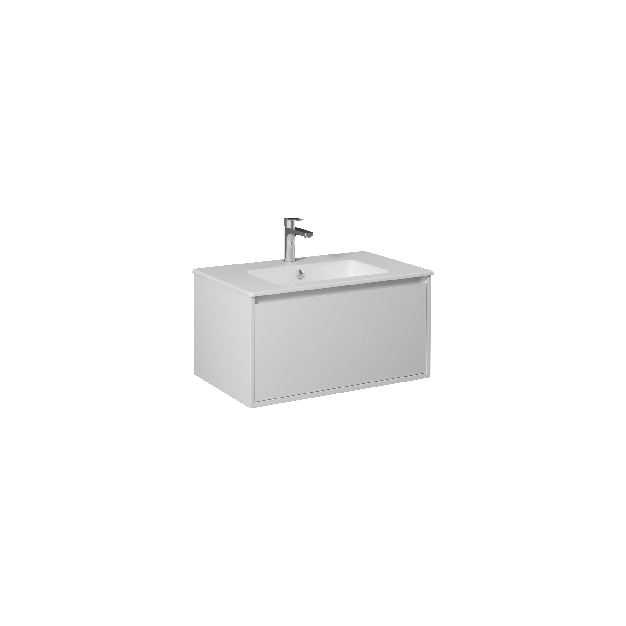 Pro 60cm Washbasin Unit With Single Drawer (10SL50061SV included) White 