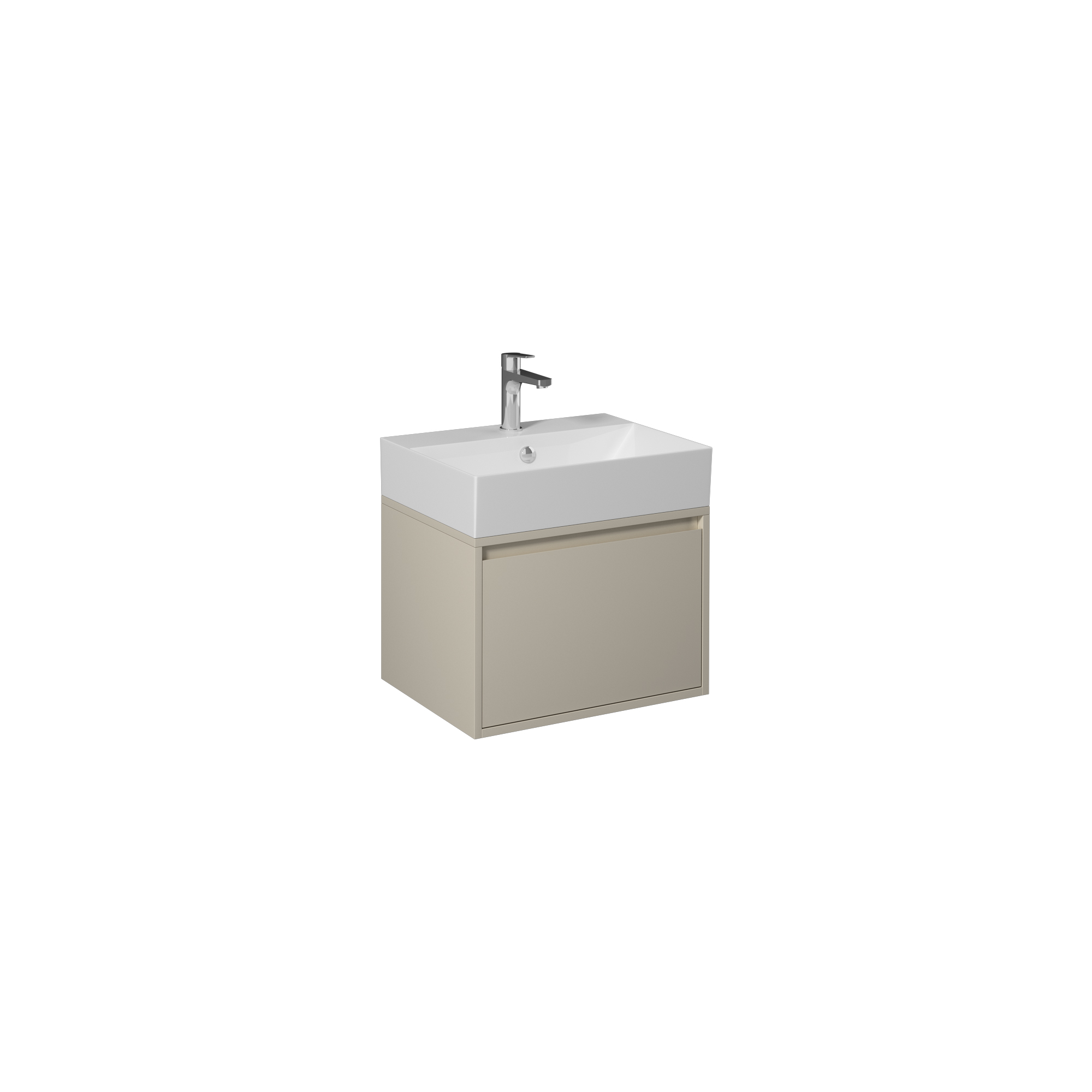 Pro 70cm Washbasin Unit With Single Drawer (10SF50070SV included) Sand Beige