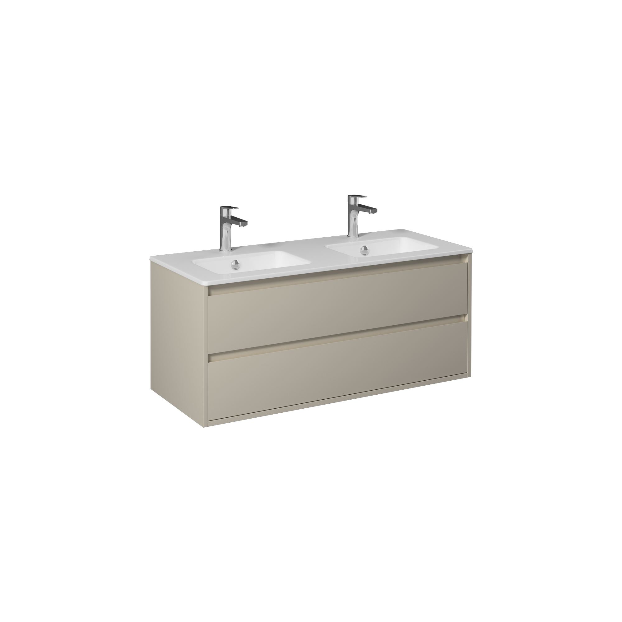 Pro 120cm Washbasin Unit With Two Drawers (10SL51121SV included) Sand Beige