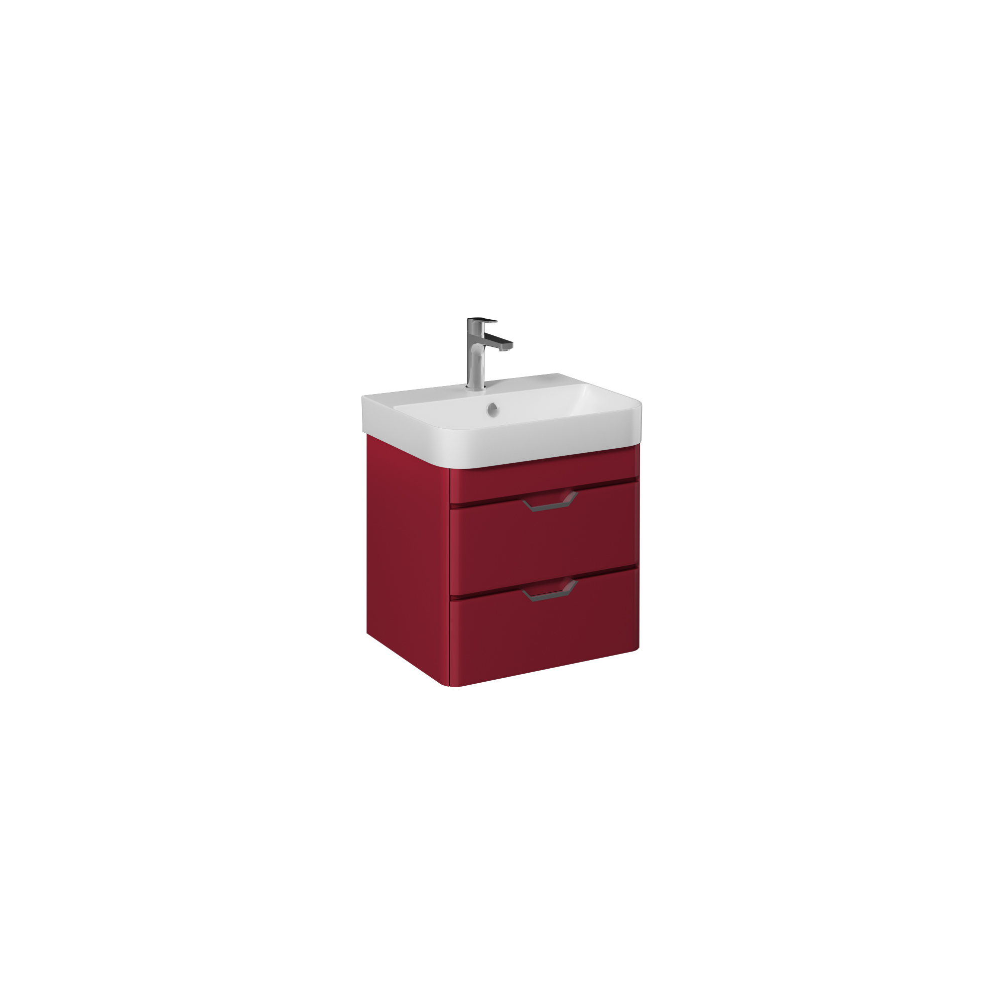 Fonte 57cm Lavabo Dolabı,2 Çekmece(10SQ50057 dahil) Açık Gri