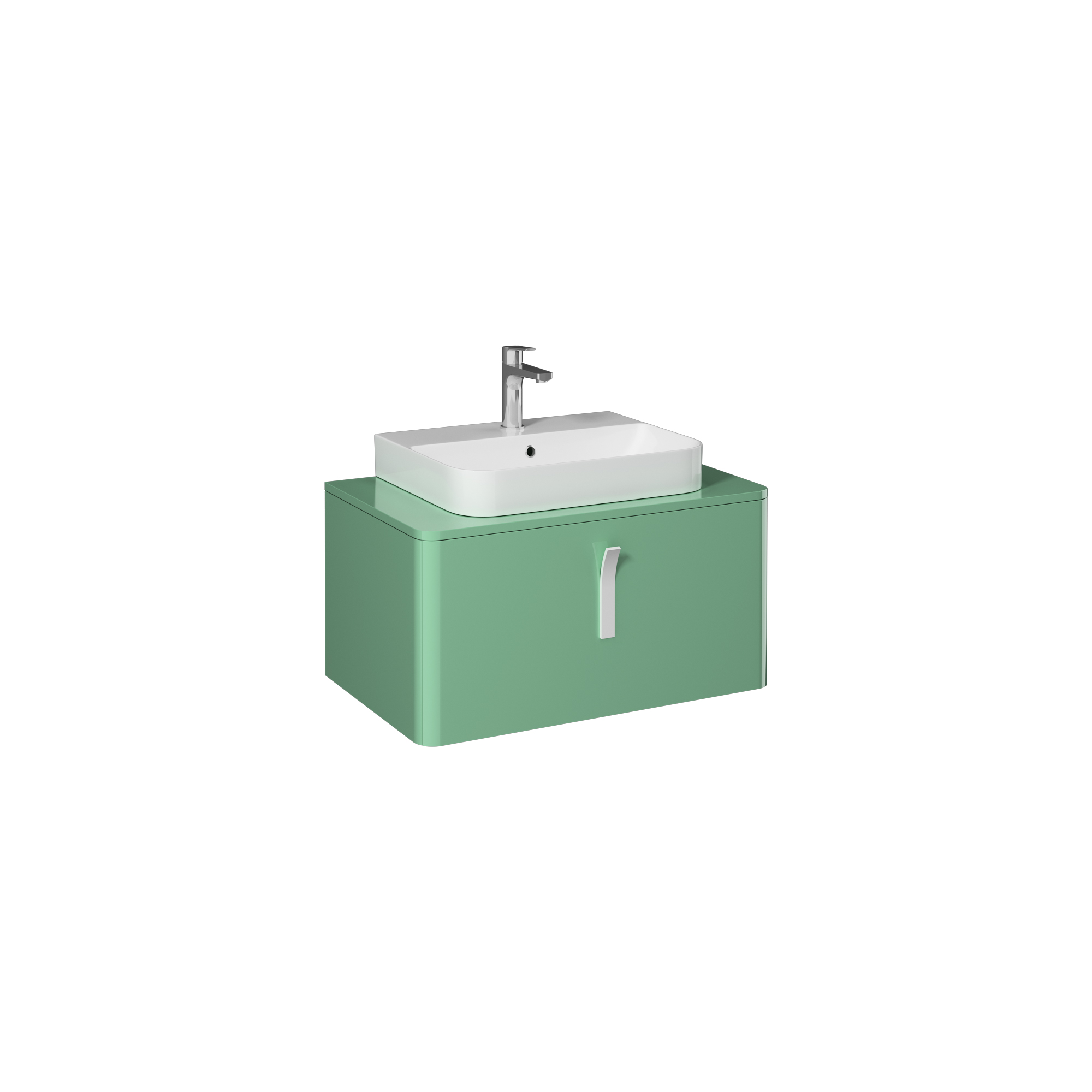 Supra 80cm Washbasin Unit (10SQ50057 included) Pastel Green