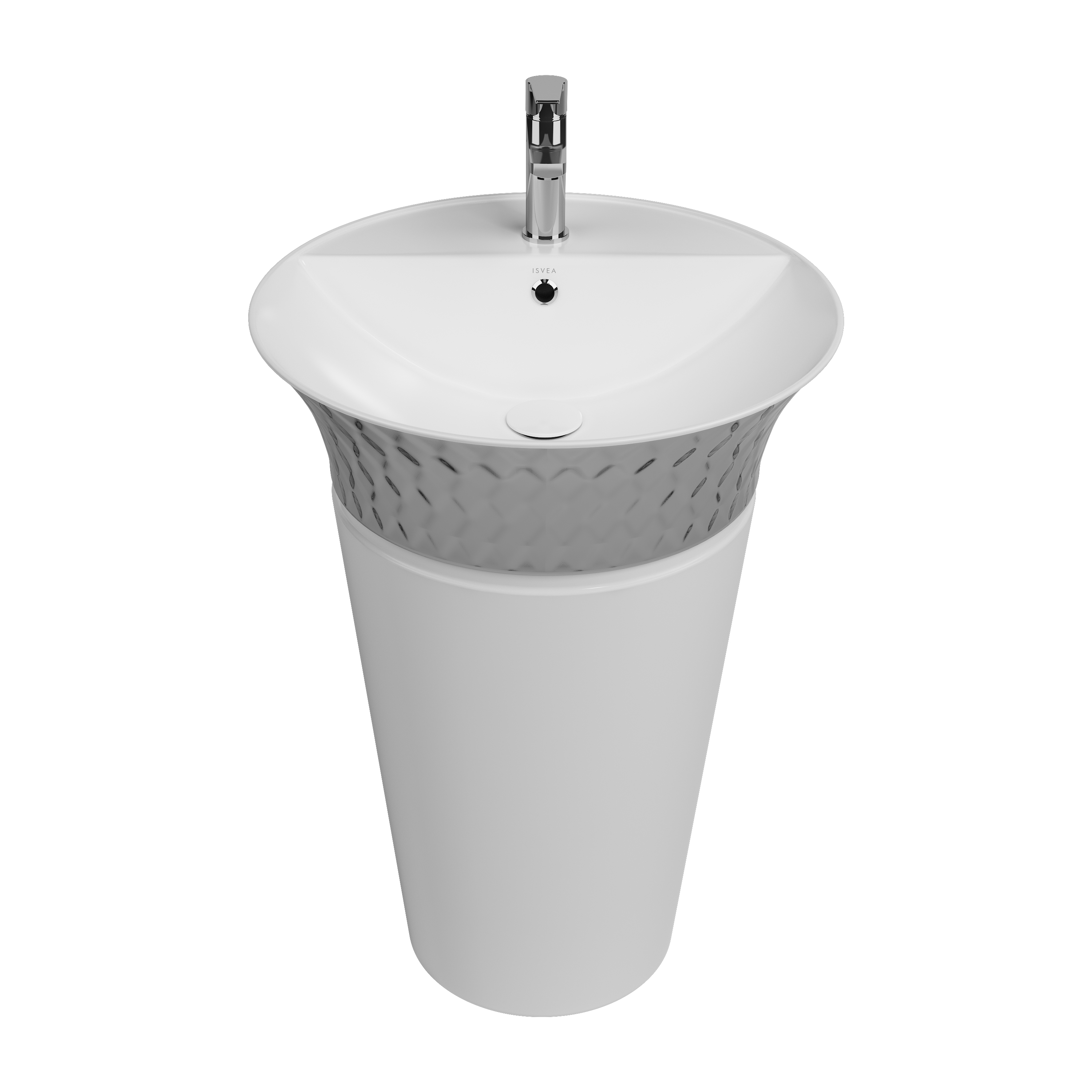 Cappitone Monoblok Platin Beyaz Lavabo