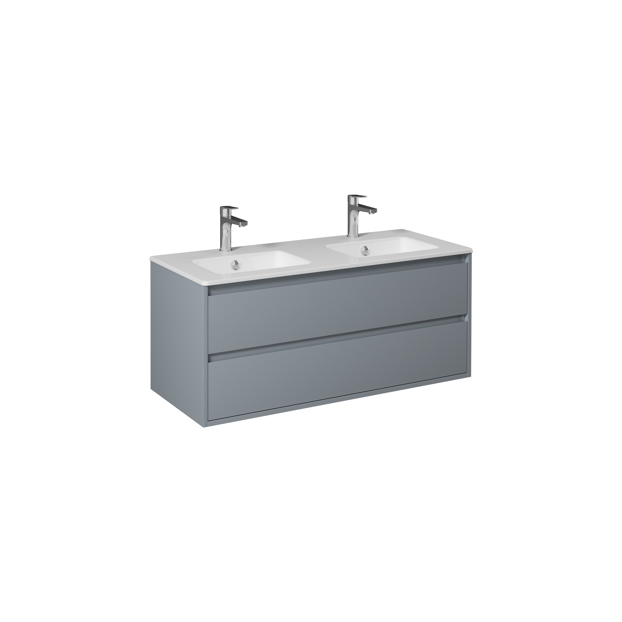 Pro 120cm Washbasin Unit With Two Drawers (10SL51121SV included) Light Grey