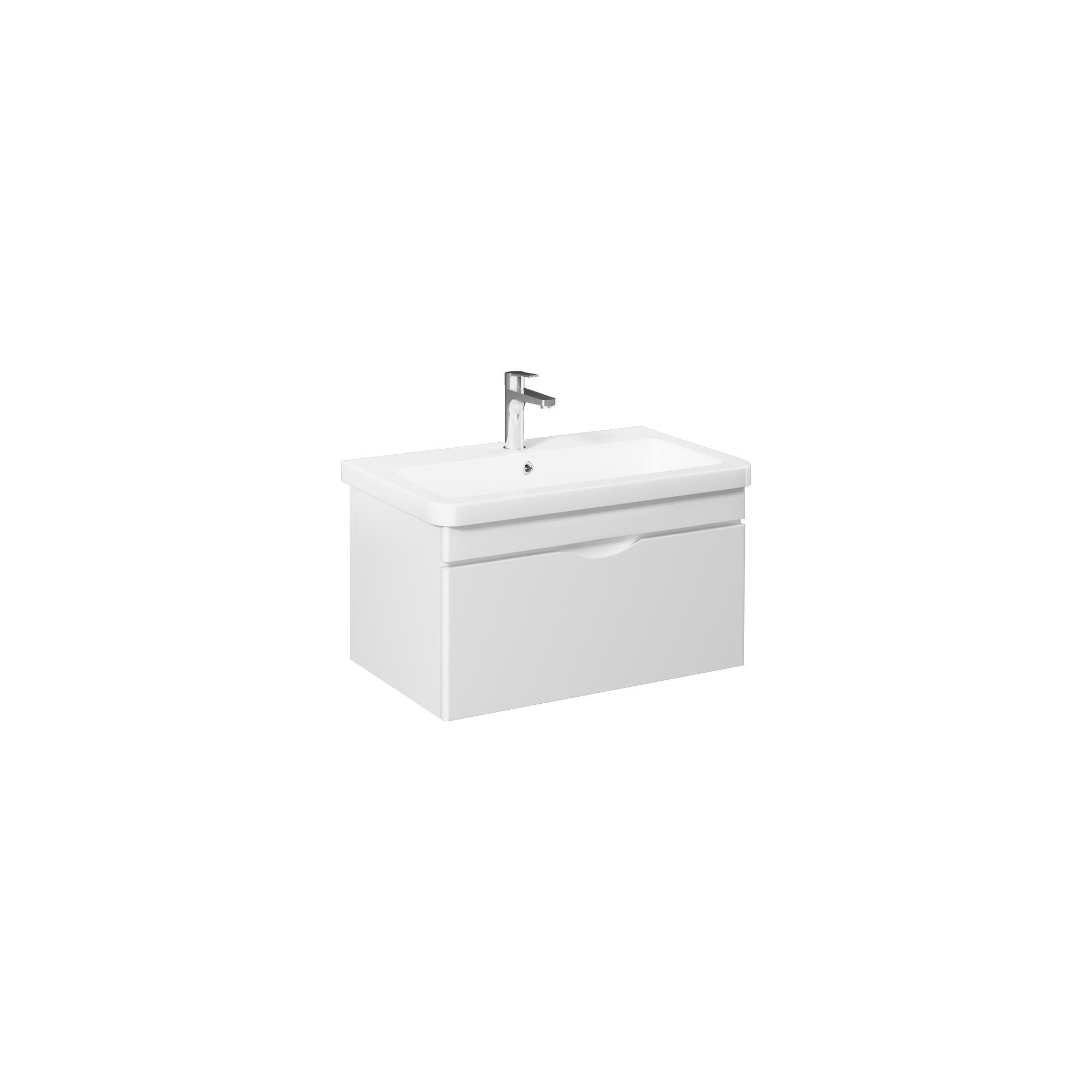 Neo 100cm Washbasin Unit With Single Drawer (10PS50100SV included) White