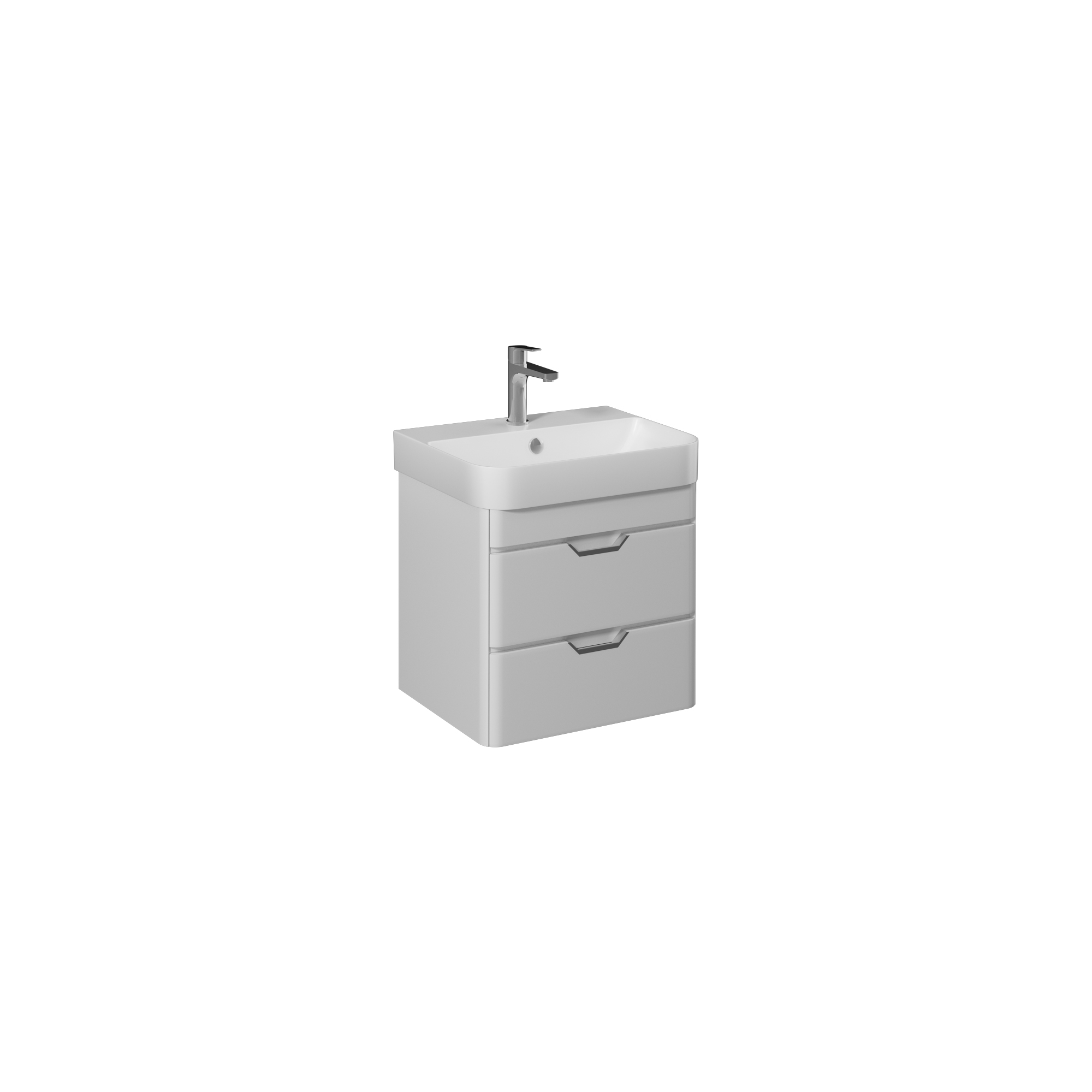 Fonte 57cm Lavabo Dolabı,2 Çekmece(10SQ50057 dahil) Açık Gri