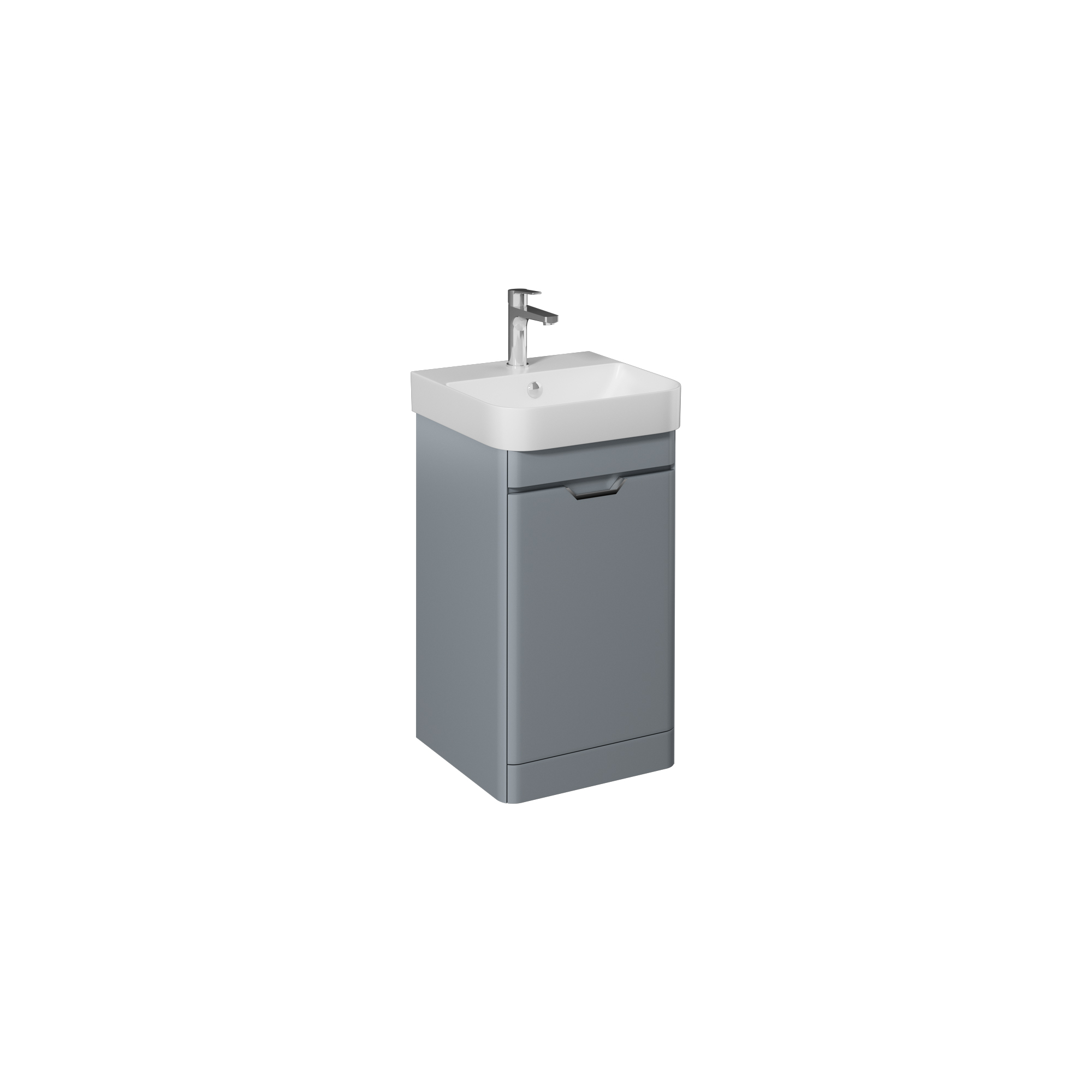 Fonte 48cm Lavabo Dolabı,Kapaklı, Sağ(10SQ50048 dahil) Açık Gri